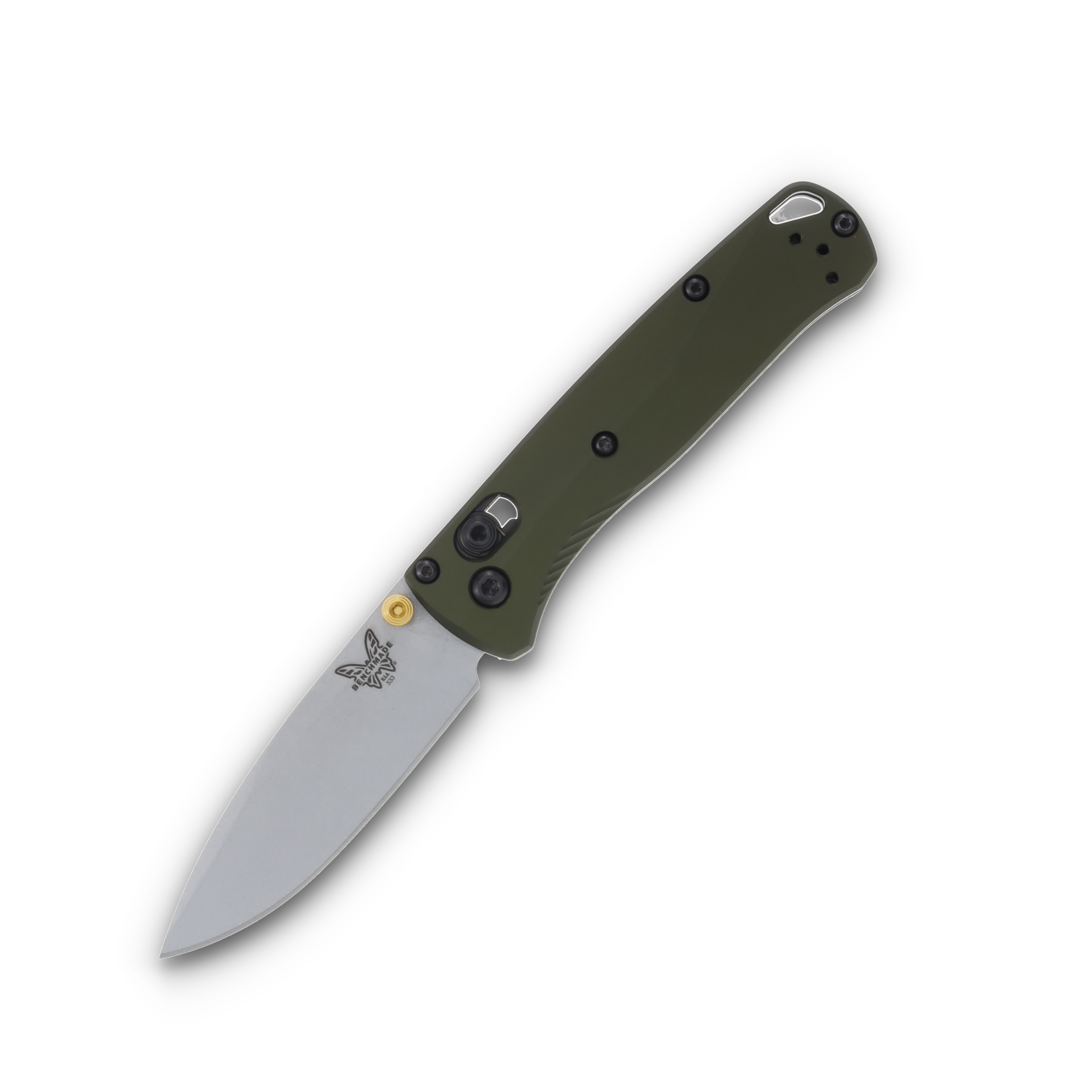 Benchmade Mini Bugout Axis Lock CPM S90V Drop Point Woodland Green Aluminum Handle BM533SL-10 View 1
