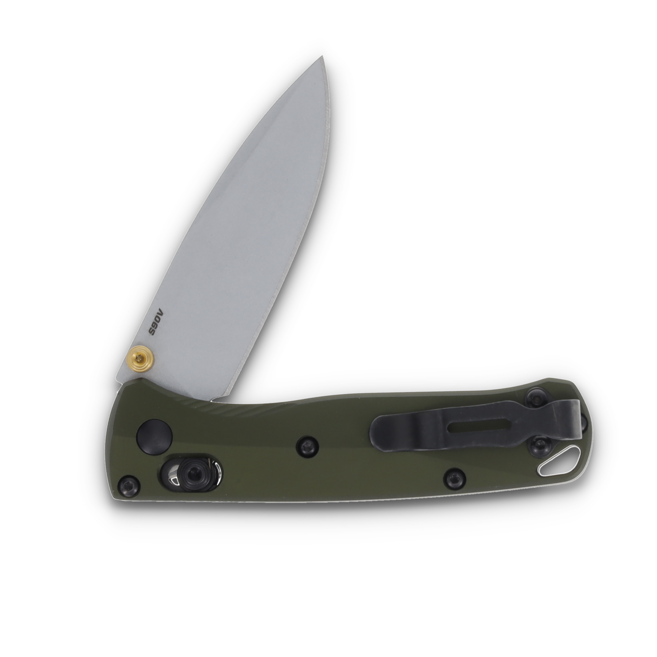 Benchmade Mini Bugout Axis Lock CPM S90V Drop Point Woodland Green Aluminum Handle BM533SL-10 View 4
