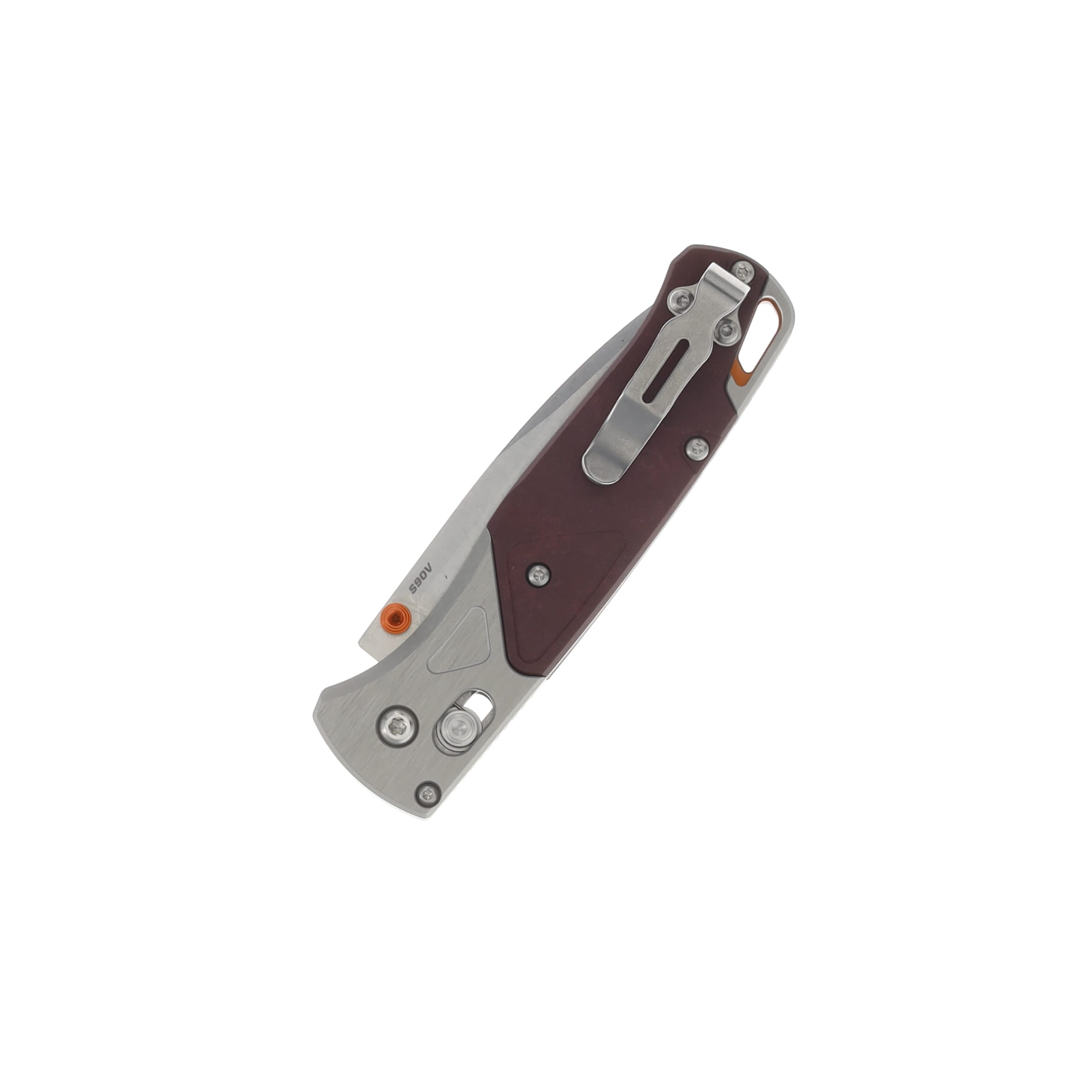 Benchmade Bugout Axis Lock CPM S90V Drop Point Ash Gray Aluminum Redstone Richlite Onlay Handle BM535-09 View 3