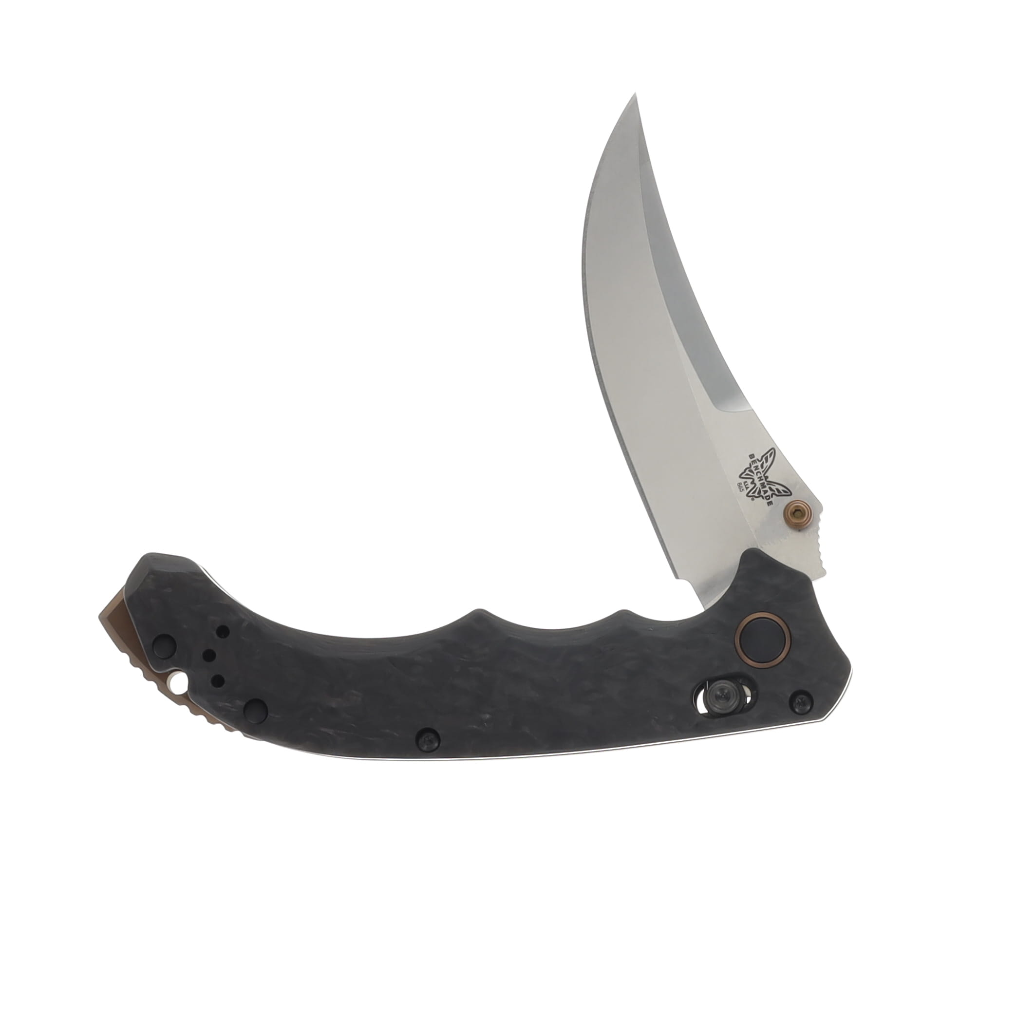 Benchmade Mini Bedlam 3.45 Inch Plain Stonewash Trailing Point BM865-02 View 3