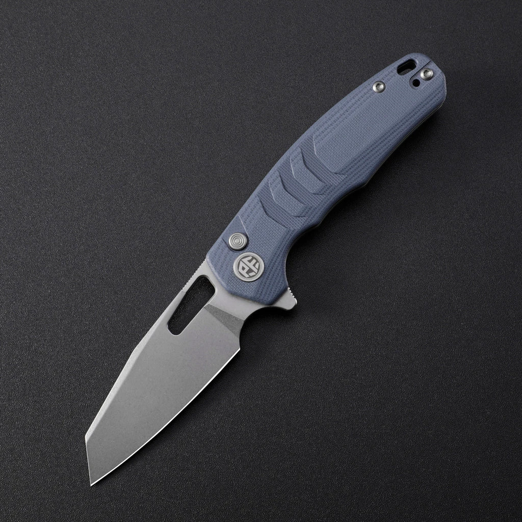 Petrified Fish Trilobite Flipper Folding Knife Stonewash/Blue G-10 PFE17BW View 1