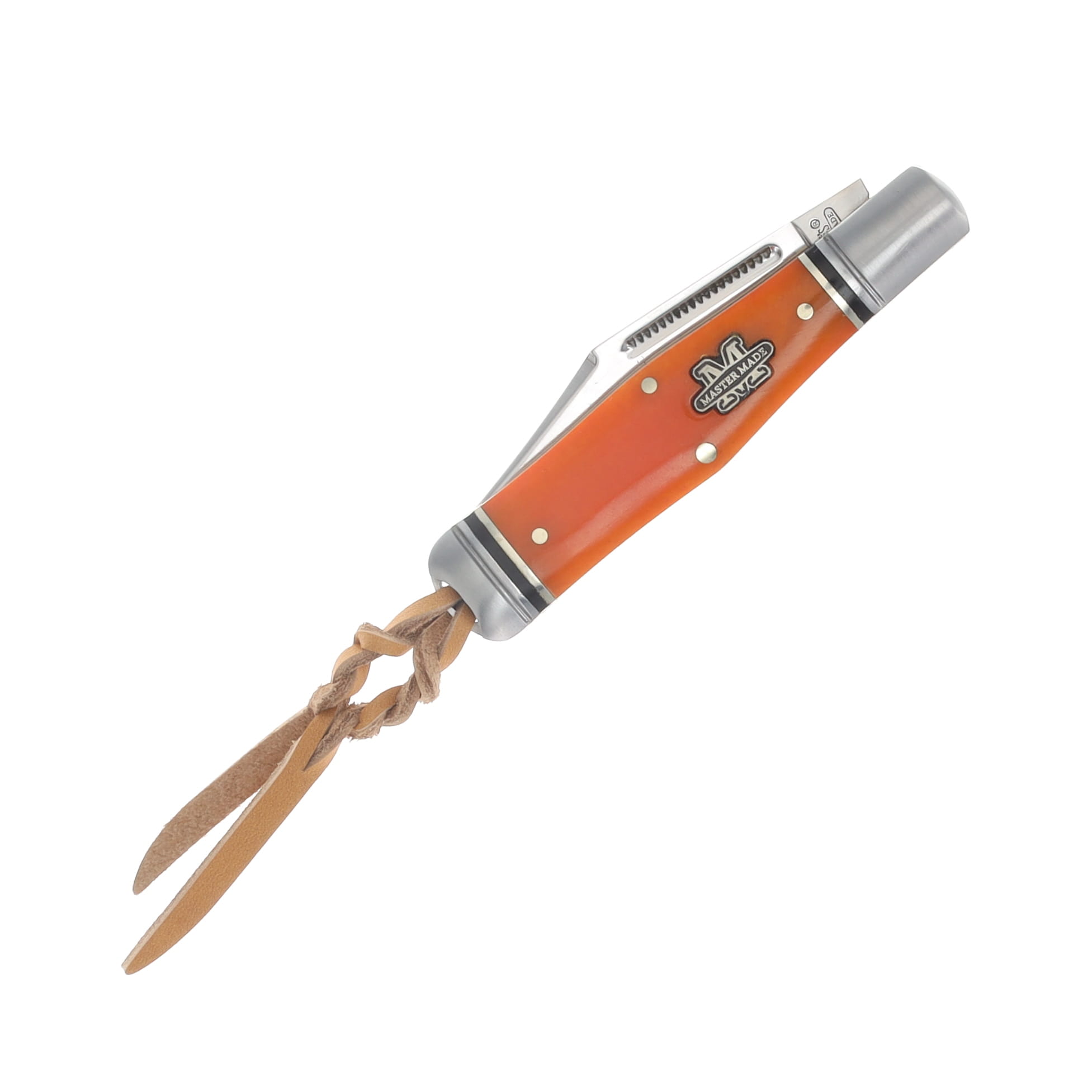 Marbles Master Made Coke Bottle Orange Bone Handle SS Clip Point Blade MMM006 View 6