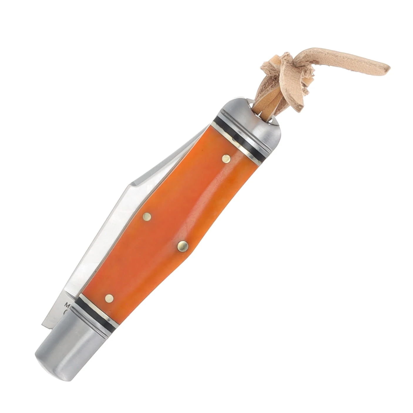 Marbles Master Made Coke Bottle Orange Bone Handle SS Clip Point Blade MMM006 View 5