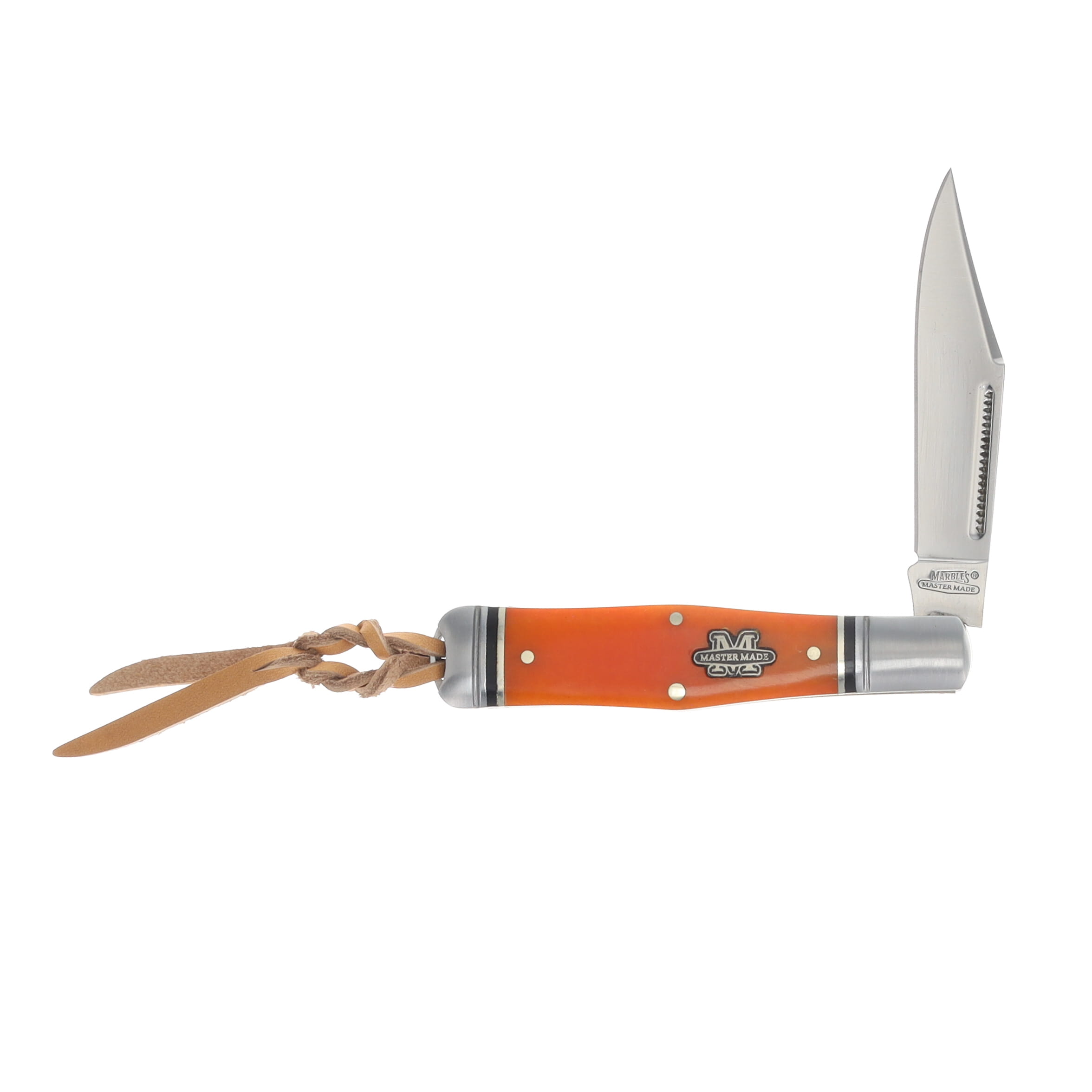 Marbles Master Made Coke Bottle Orange Bone Handle SS Clip Point Blade MMM006 View 3