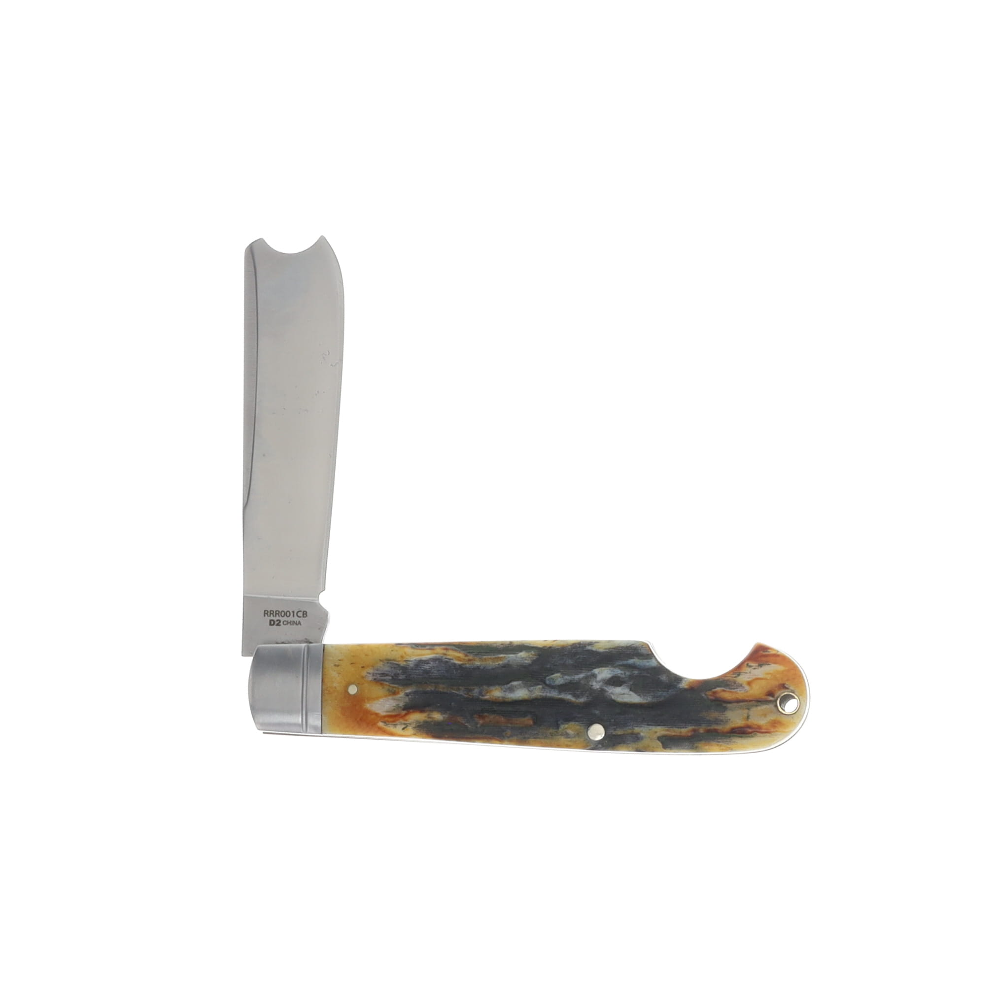 Rough Ryder Reserve Cinnimon Bone Stag One Arm Razor Folding Knife RRR001CB View 2
