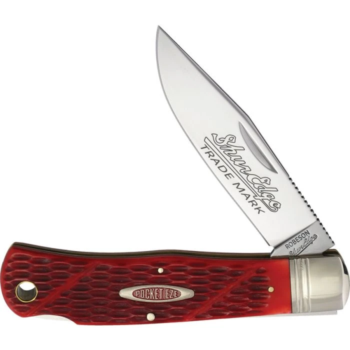 Robeson Tracker Lockback Red Wormgroove Jigged Bone ROB612001 View 1