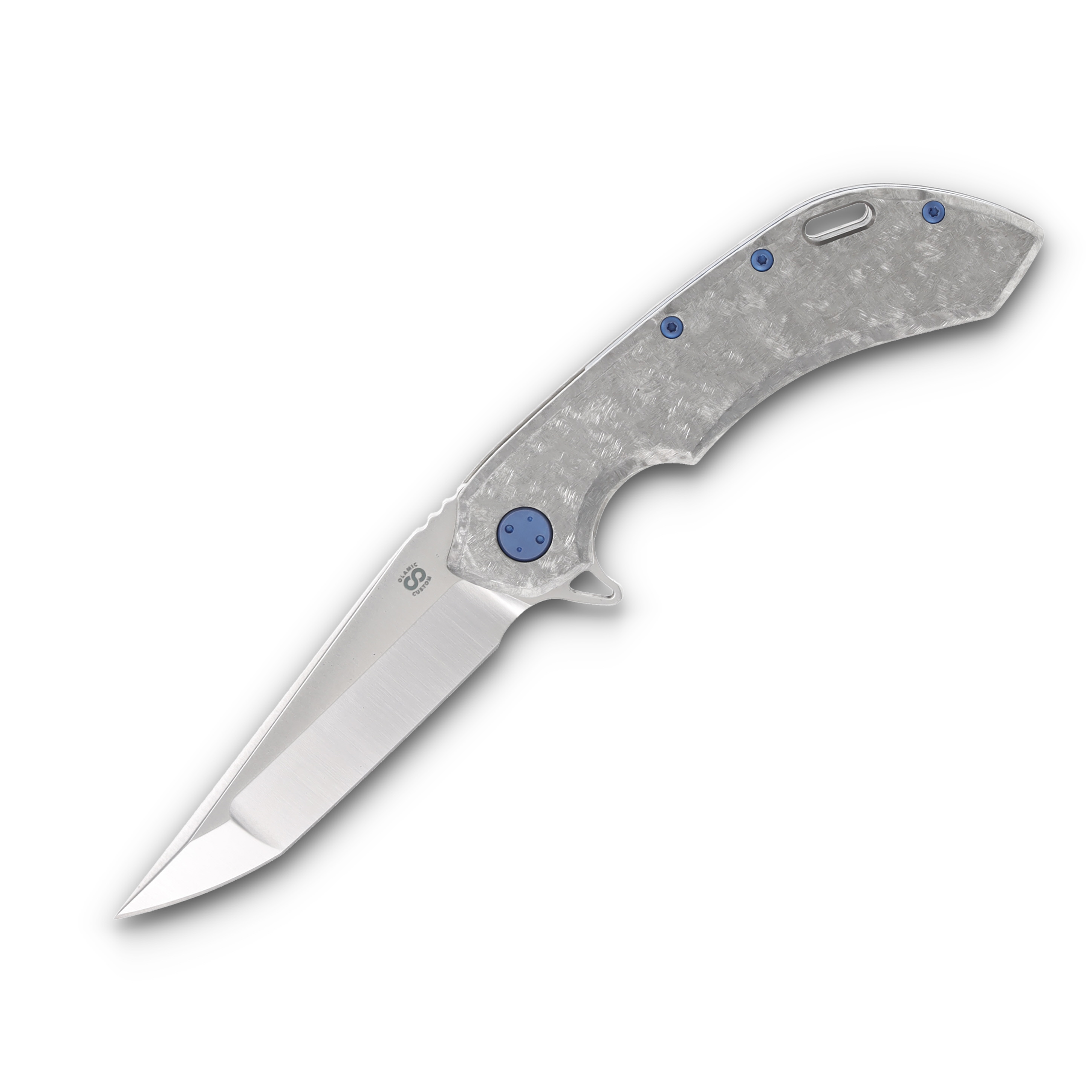 Olamic Wayfarer 247 Folding Knife 138Q Satin S90V Companto Frosty Titanium 138Q View 1
