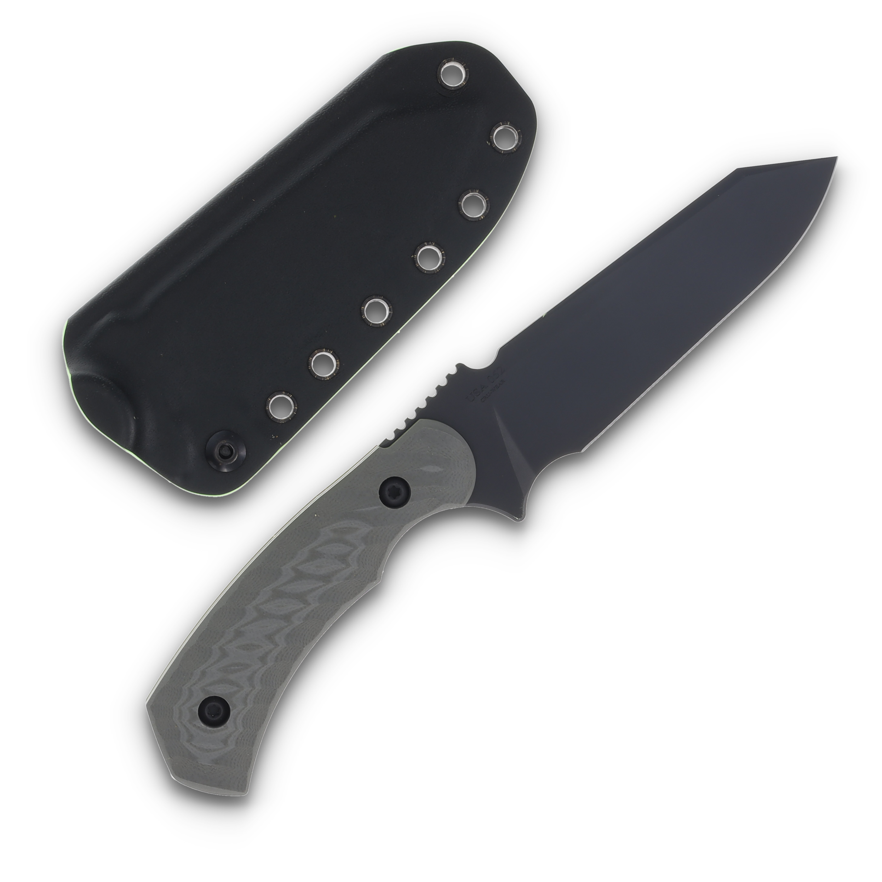TOOR Zenith Apocolypse Fixed Knife Gray 4 Inch Plain Black Clip Point ZENITHA View 2