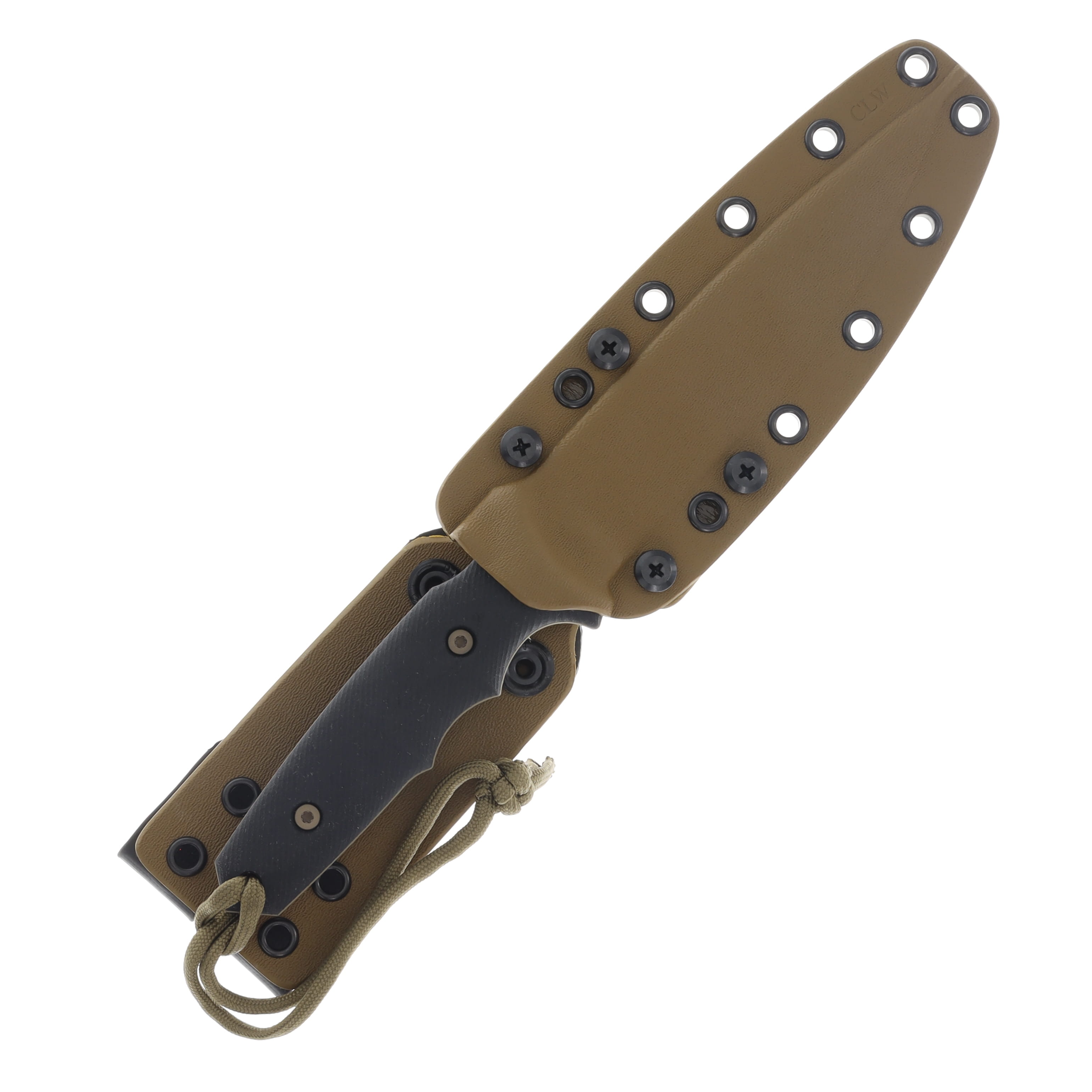 Spartan Harsey Clandestina Black Handle FDE Blade Kydex Coyote