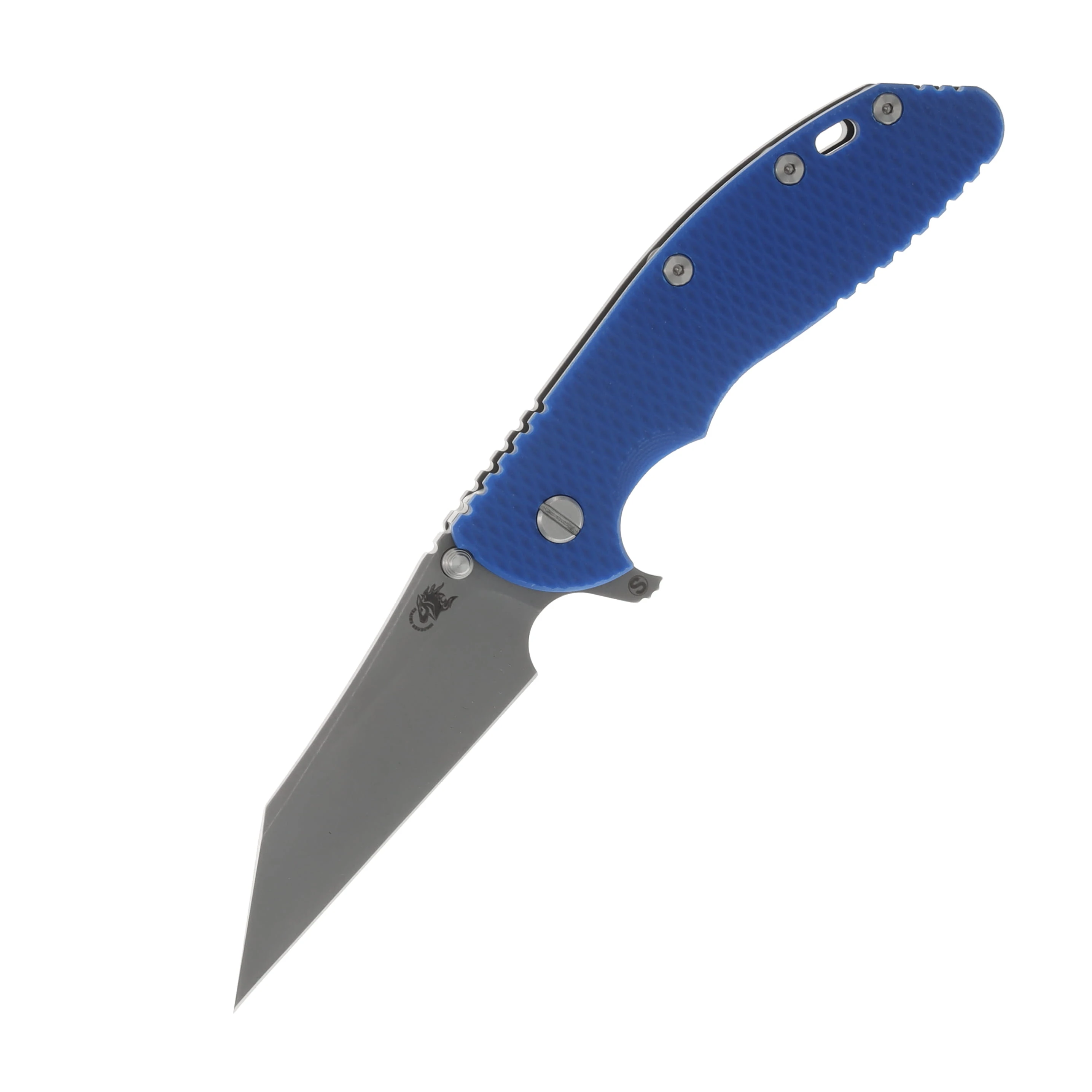 Hinderer XM-24 4.0 Skinny Wharncliffe Working Finish Titanium/Blue G-10 KXM40SKWCWFBL View 1