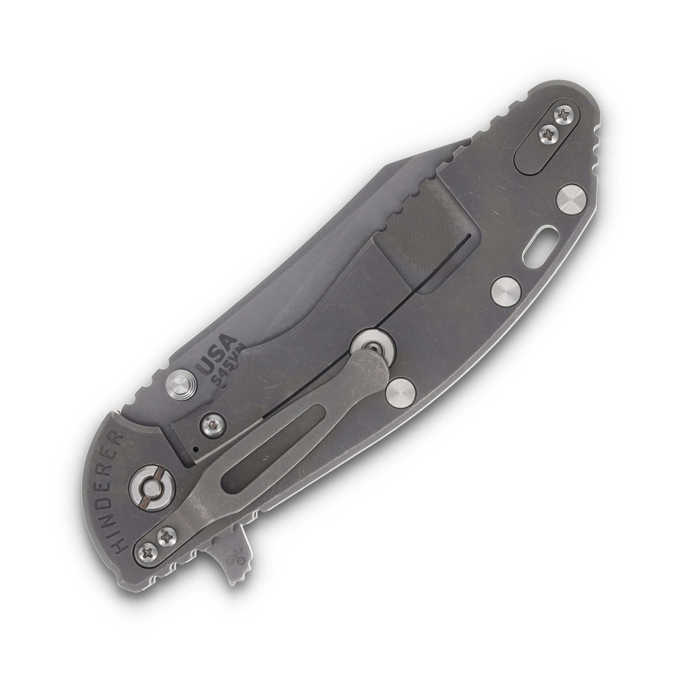 Hinderer XM-24 4.0 Skinny Wharncliffe Working Finish Titanium/Translucent Green G-10 KXM40SKWCWFTG View 6