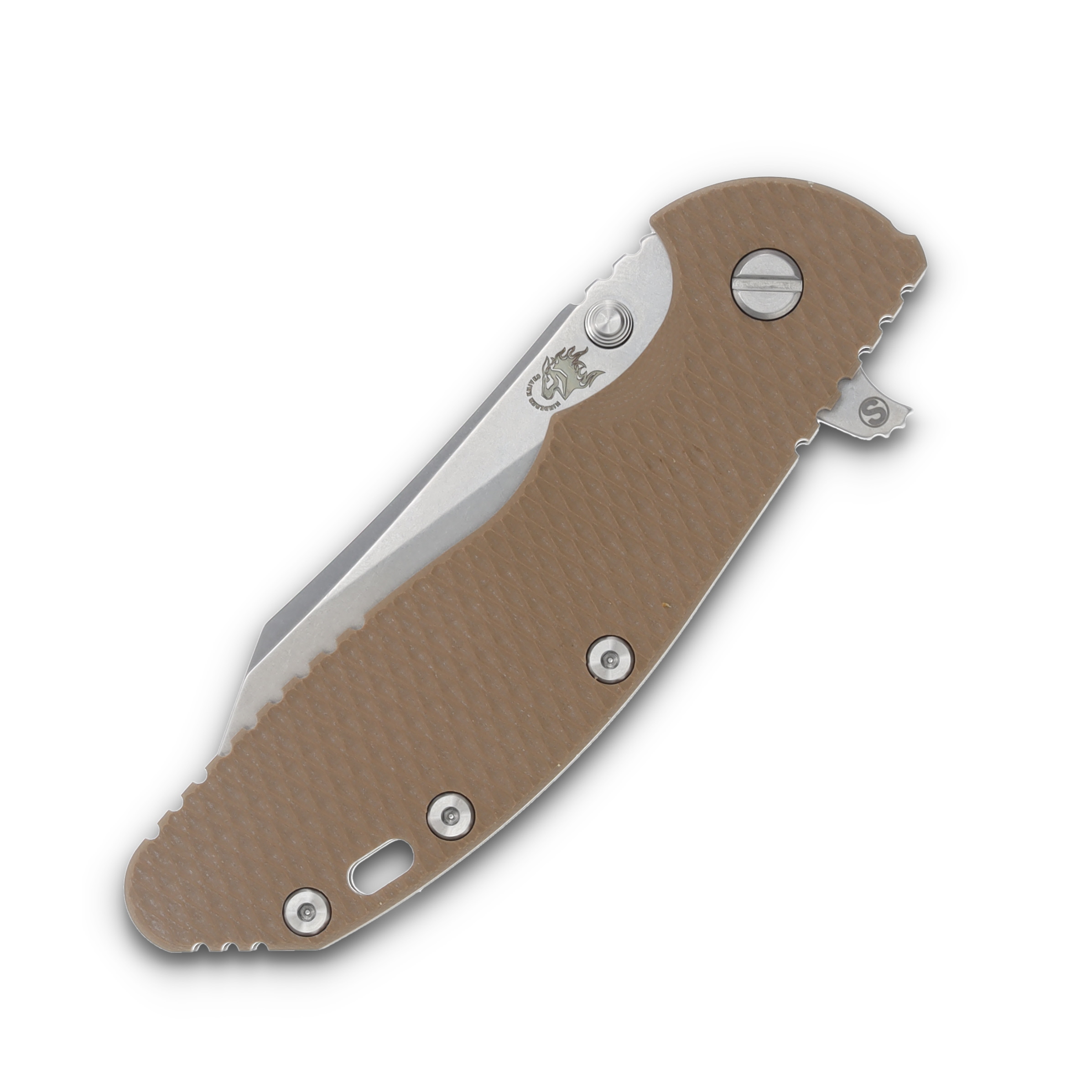 Hinderer XM-24 4.0 Skinny Wharncliffe Stonewash Titanium/Coyote G-10 KXM40SKWCSWCY View 5