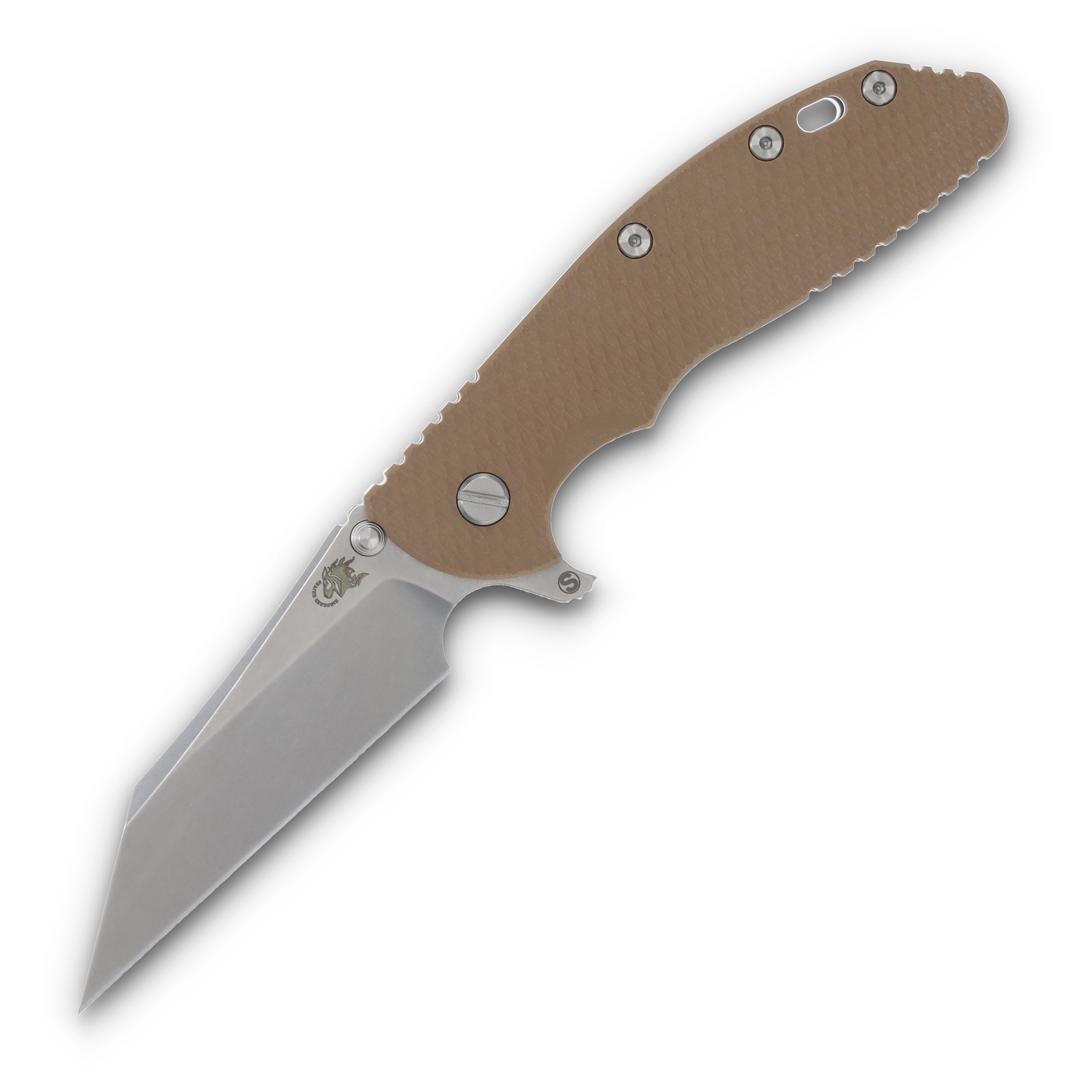 Hinderer XM-24 4.0 Skinny Wharncliffe Stonewash Titanium/Coyote G-10 KXM40SKWCSWCY View 1
