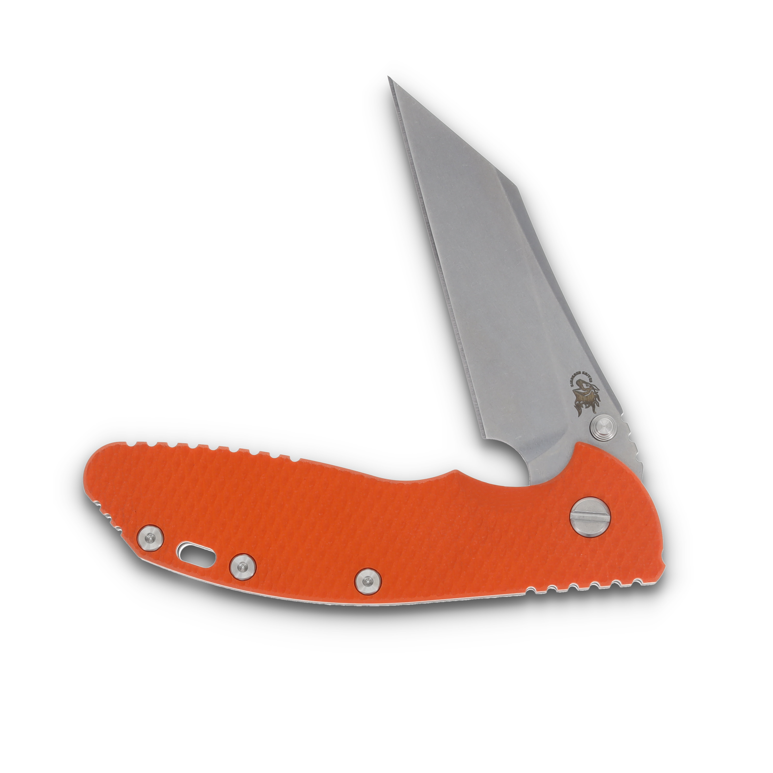 Hinderer XM-24 4.0 Skinny Wharncliffe Stonewash Titanium/Orange G-10 KXM40SKWCSWOR View 3