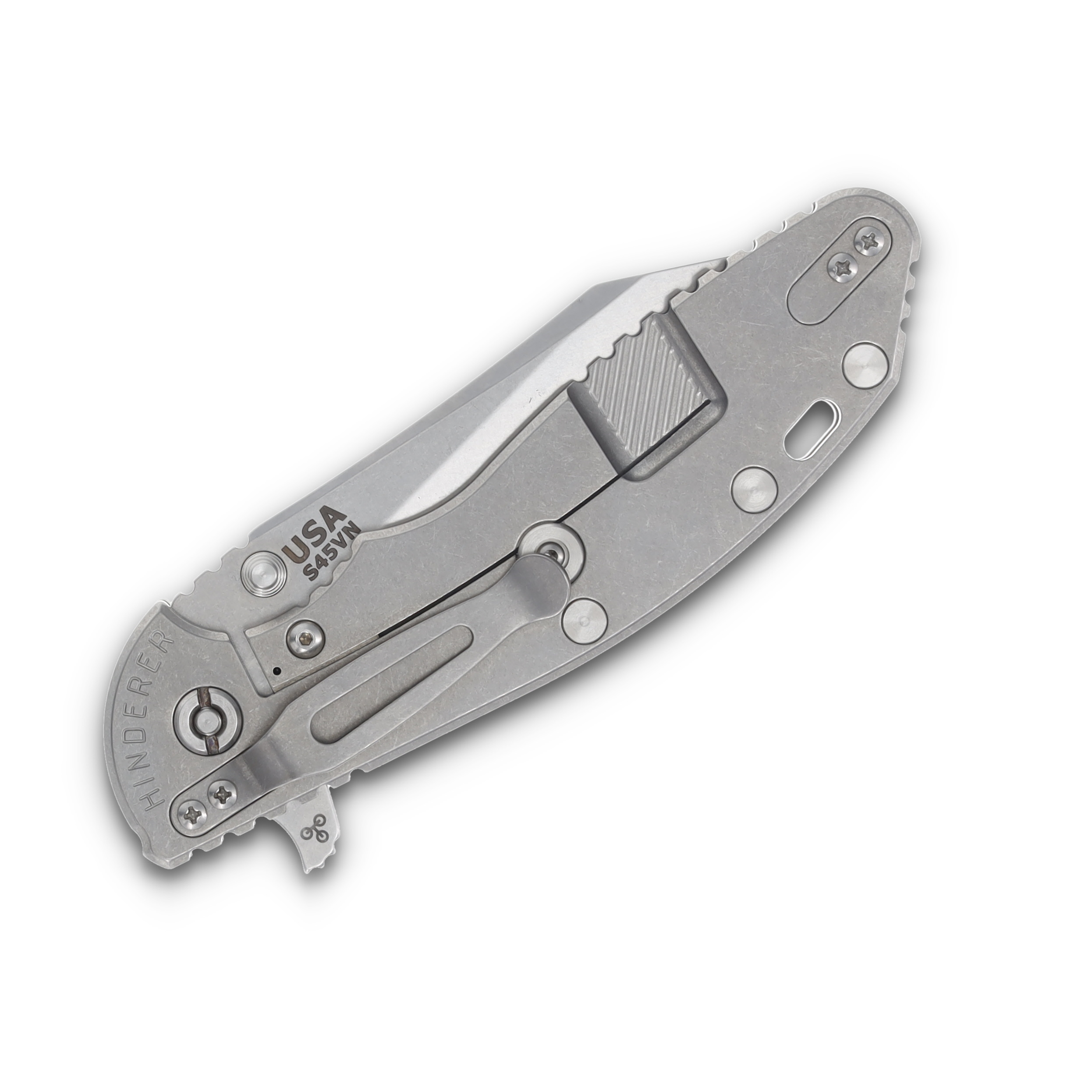 Hinderer XM-24 4.0 Skinny Wharncliffe Stonewash Titanium/Translucent Green G-10 KXM40SKWCSWTG View 6