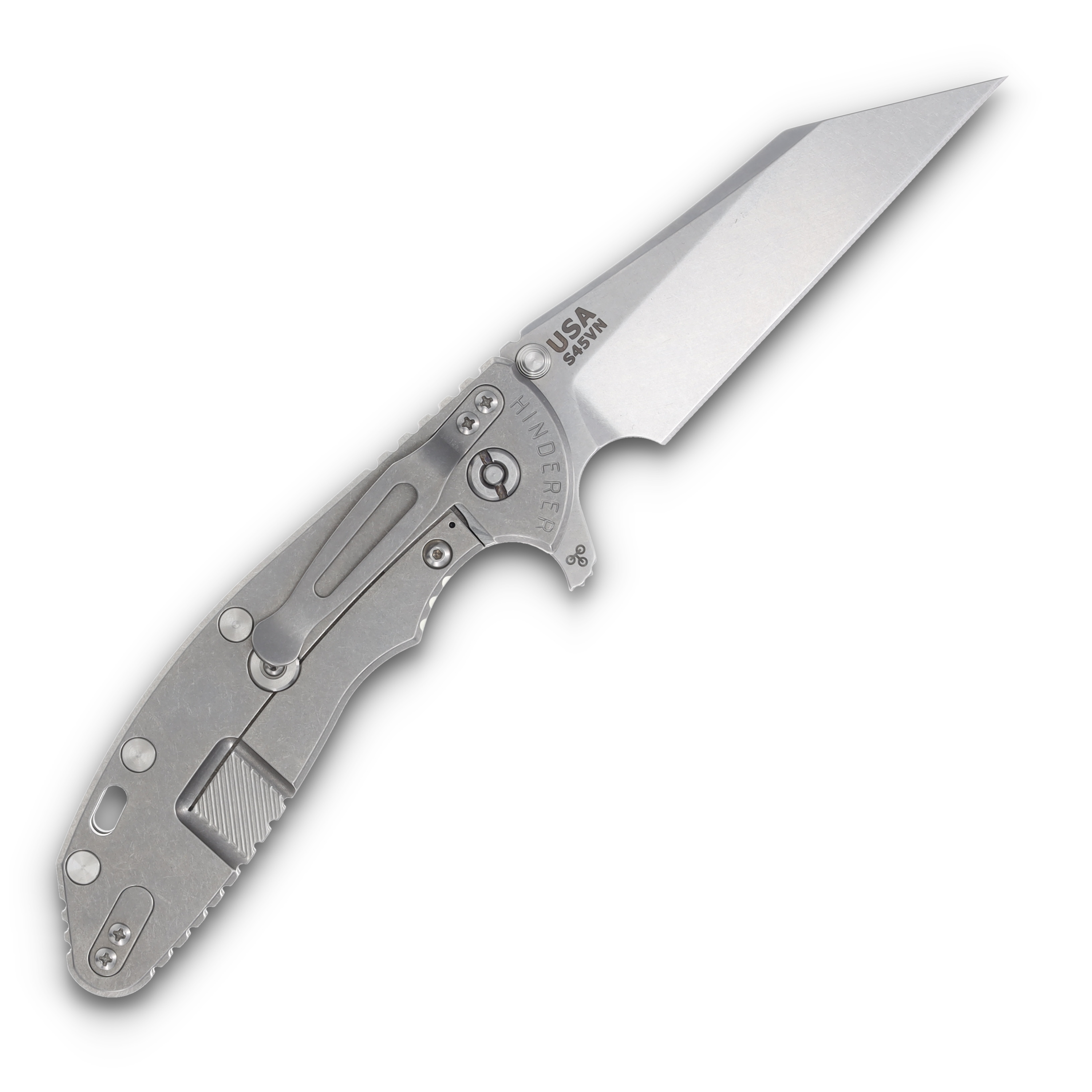 Hinderer XM-24 4.0 Skinny Wharncliffe Stonewash Titanium/Translucent Green G-10 KXM40SKWCSWTG View 2
