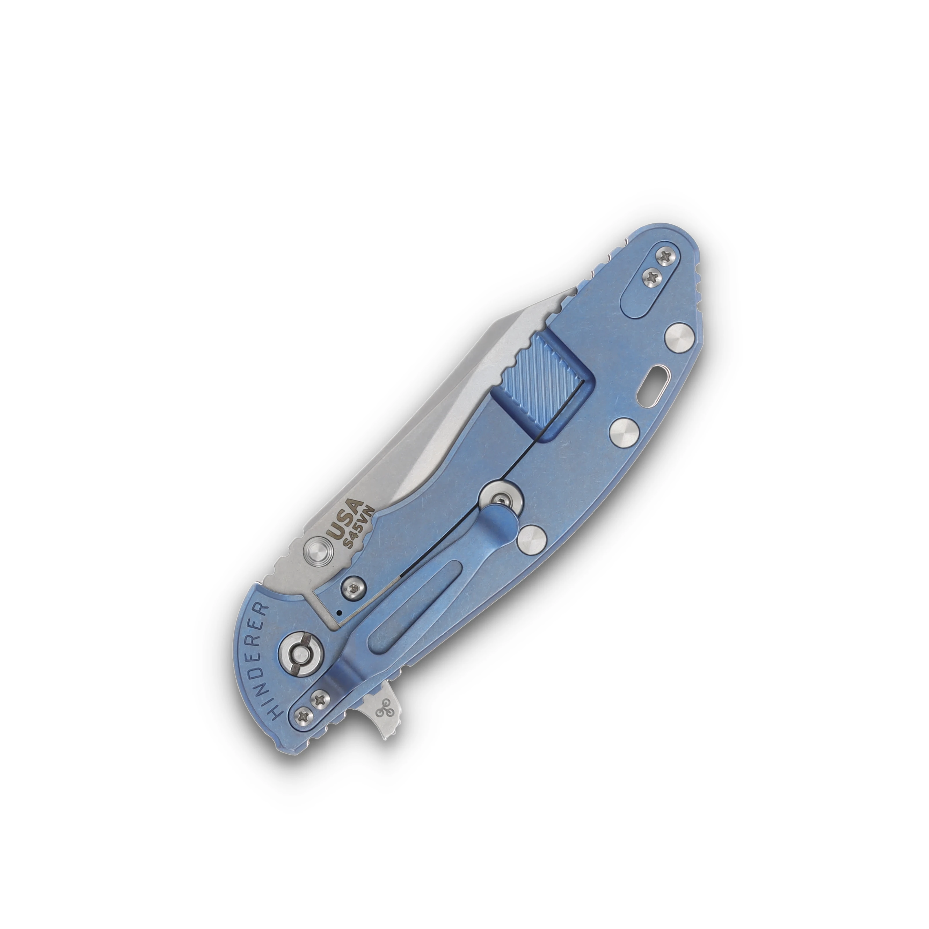 Hinderer XM-24 4.0 Skinny Wharncliffe Stonewash Blue Titanium/Orange G-10 KXM40SKWCSWBLOR View 6