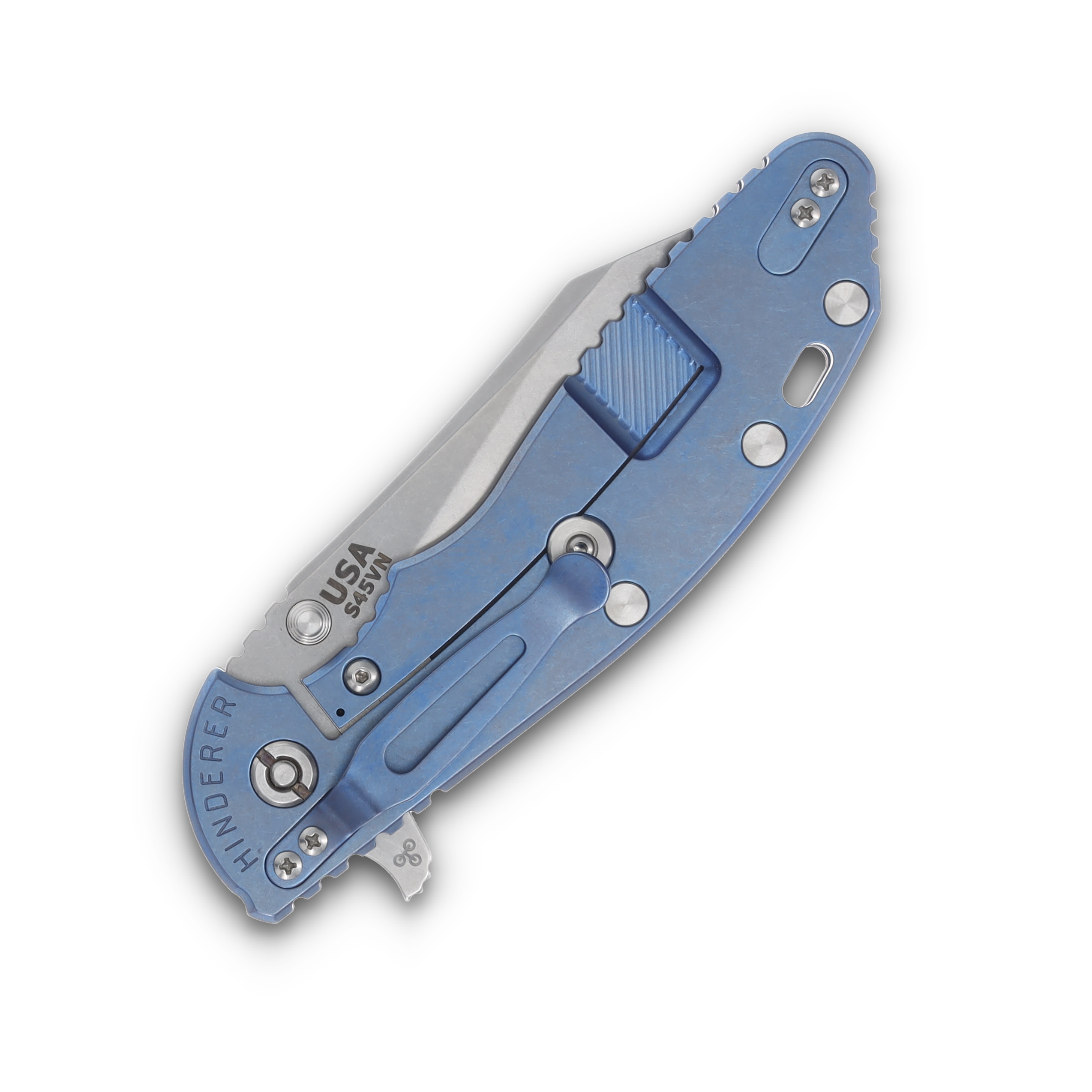 Hinderer XM-24 4.0 Skinny Wharncliffe Stonewash Blue Titanium/Red G-10 KXM40SKWCSWBLRD View 6