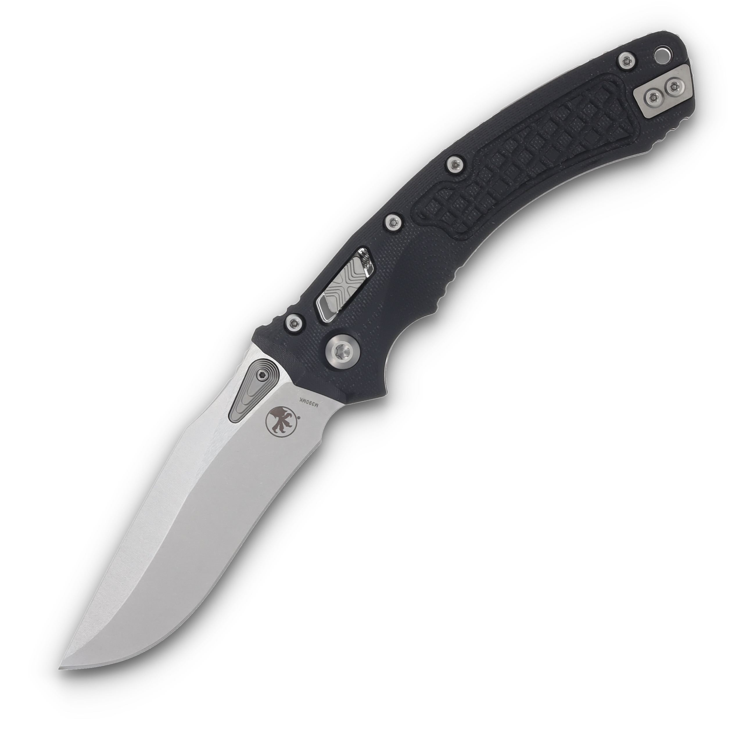 Microtech Amphibian RAM LOK Frag G10 Black 3.87in Stonewash Clip Point MT137RL10FRGTBK View 1