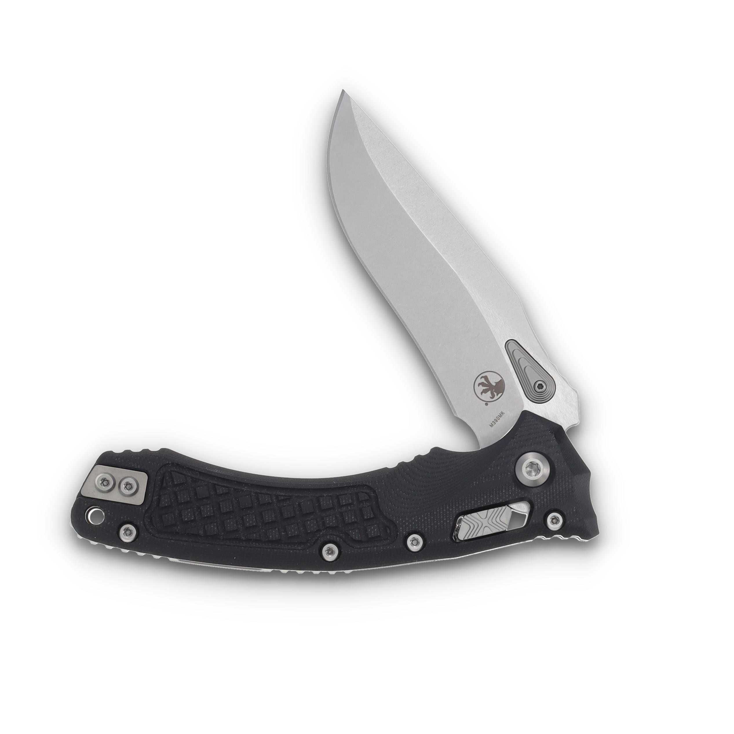 Microtech Amphibian RAM LOK Frag G10 Black 3.87in Stonewash Clip Point MT137RL10FRGTBK View 3