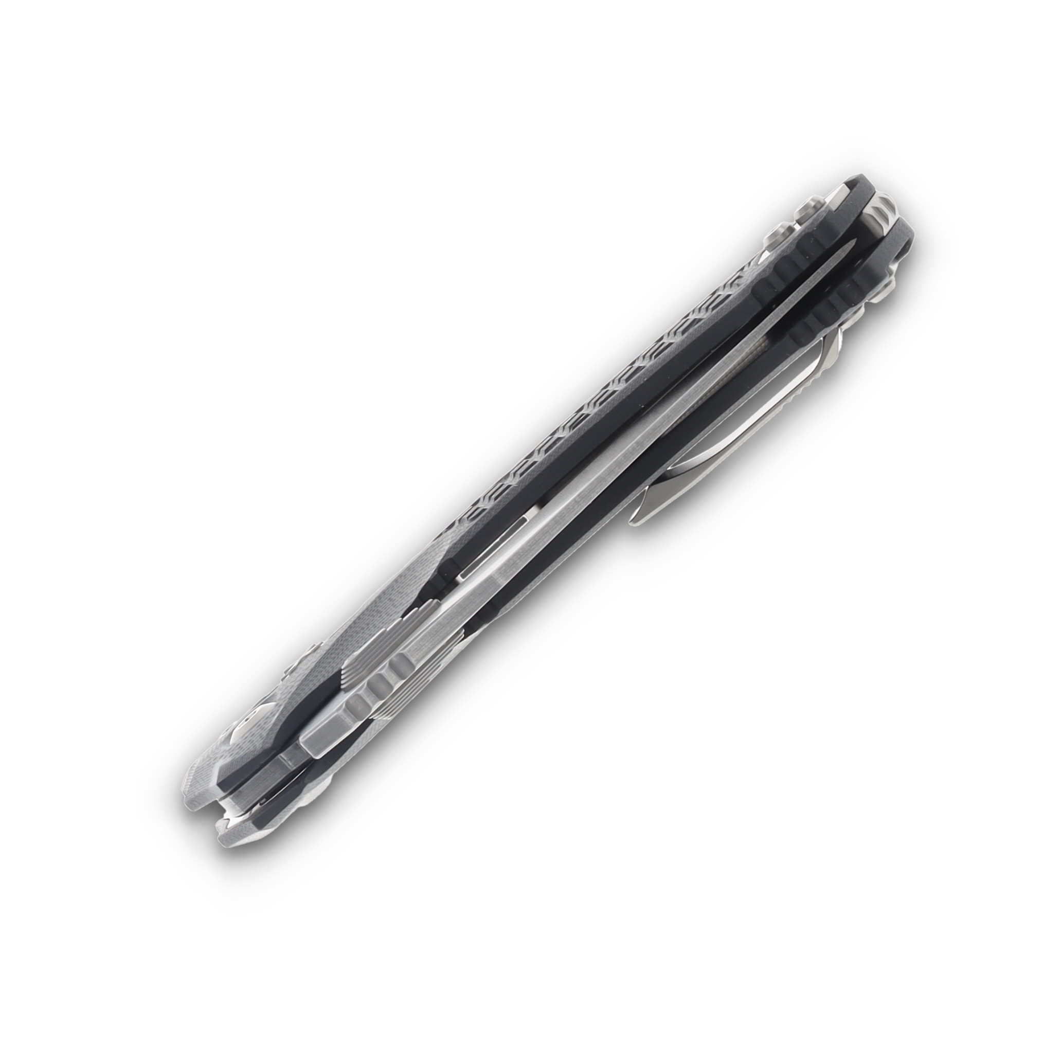 Microtech Amphibian RAM LOK Frag G10 Black 3.87in Stonewash Clip Point MT137RL10FRGTBK View 7