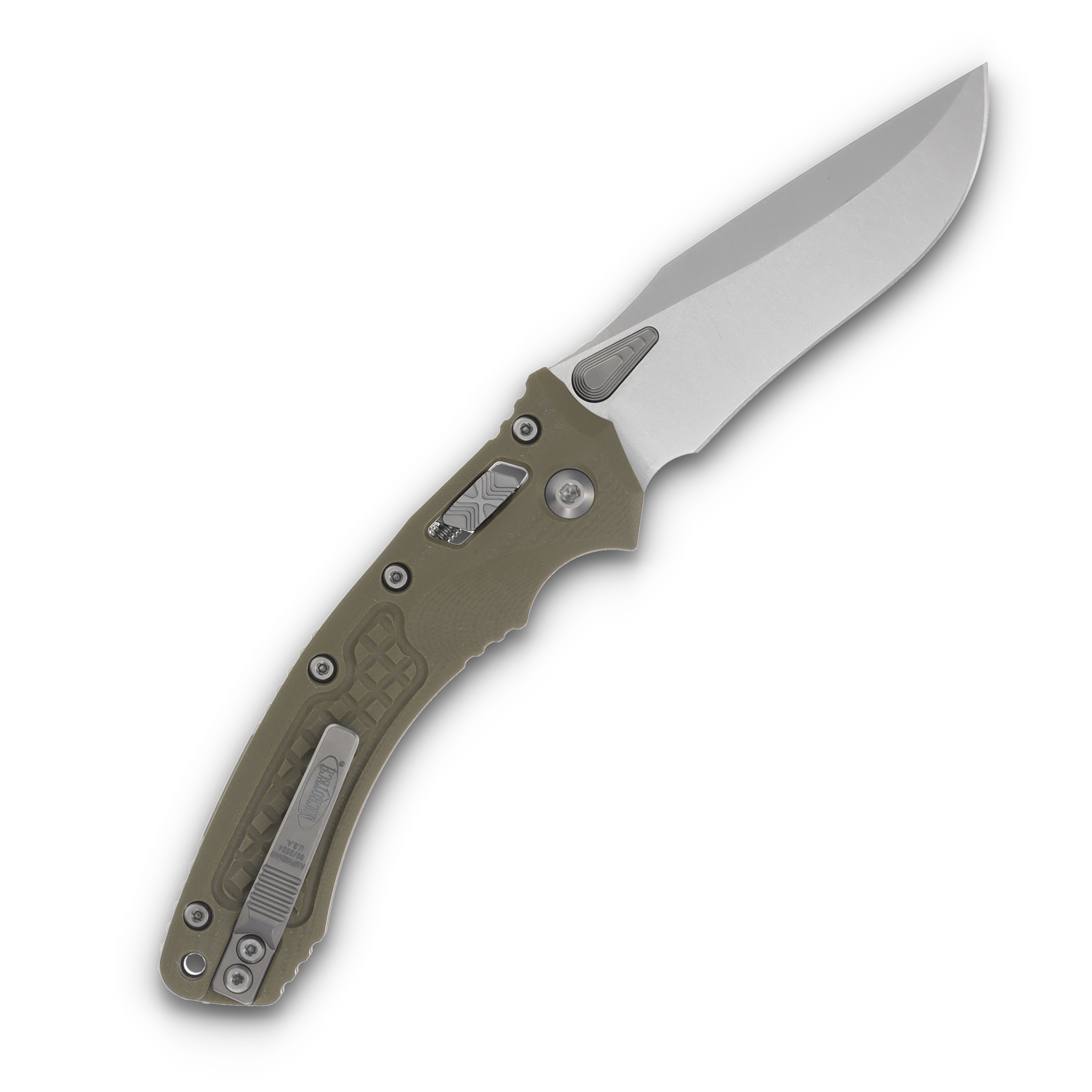 Microtech Amphibian RAM LOK Frag G10 OD Green 3.87in Stonewash Clip Point MT137RL10FRGTOD View 2