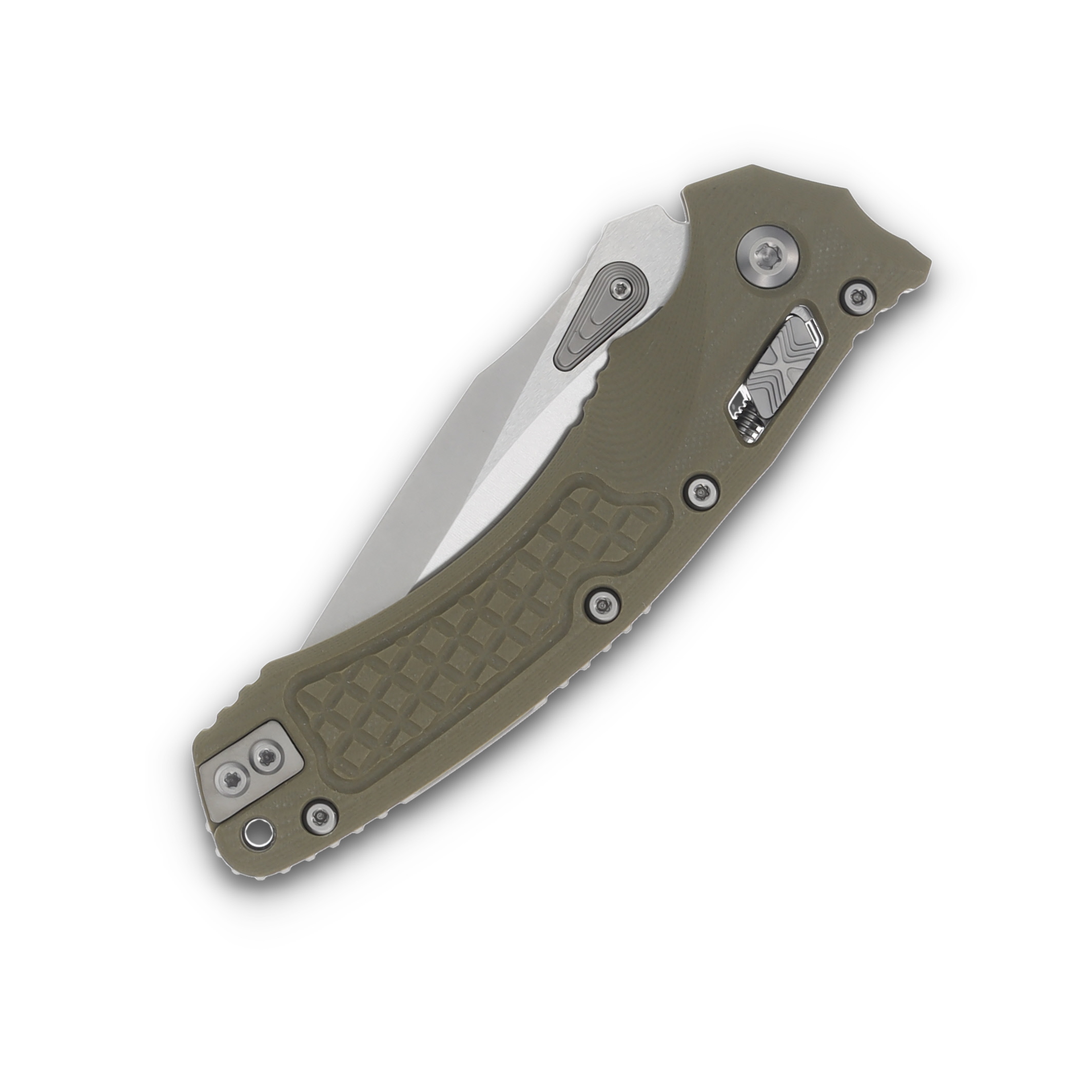 Microtech Amphibian RAM LOK Frag G10 OD Green 3.87in Stonewash Clip Point MT137RL10FRGTOD View 5