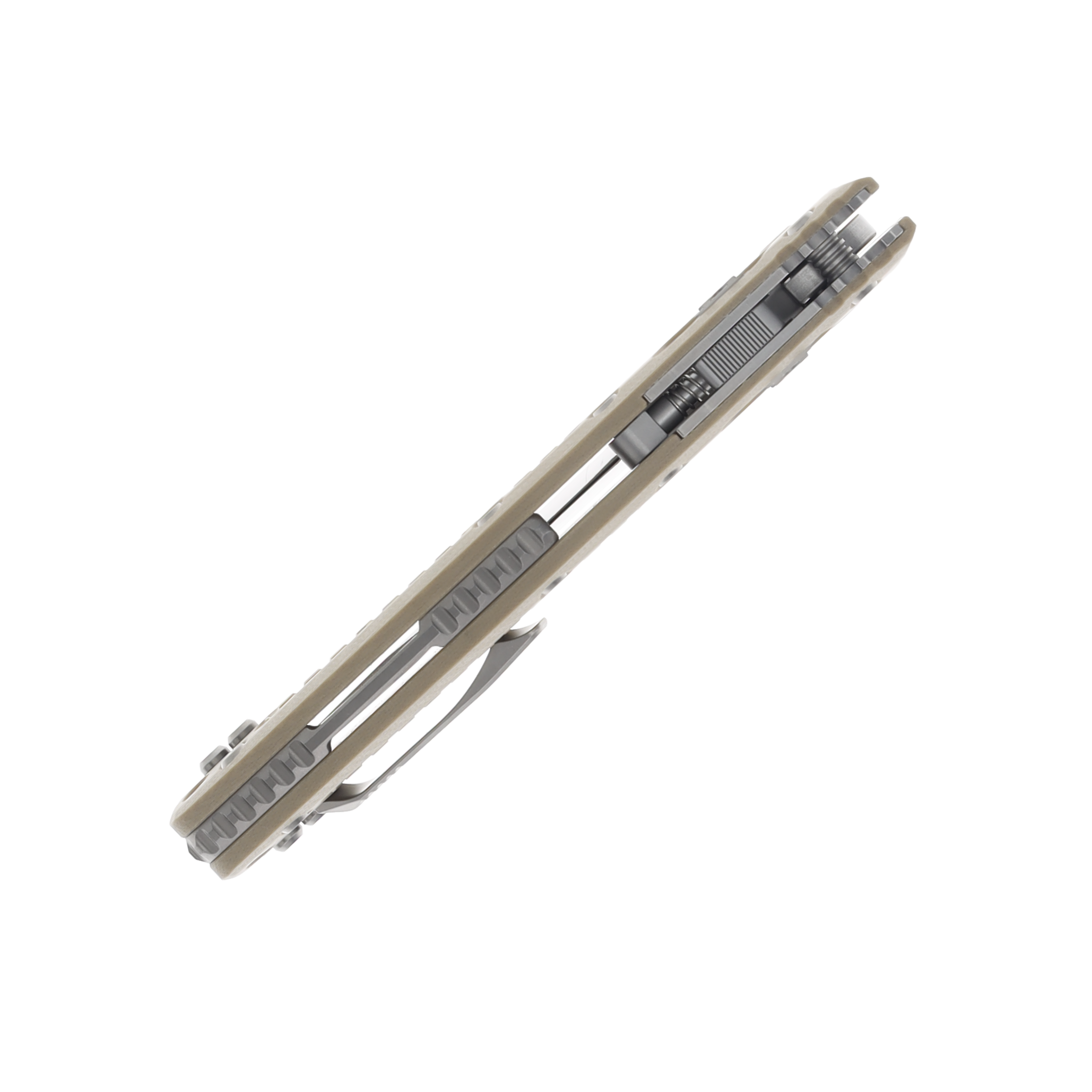 Microtech Amphibian RAM LOK Frag G10 Tan 3.87in Stonewash Clip Point MT137RL10FRGTTA View 8