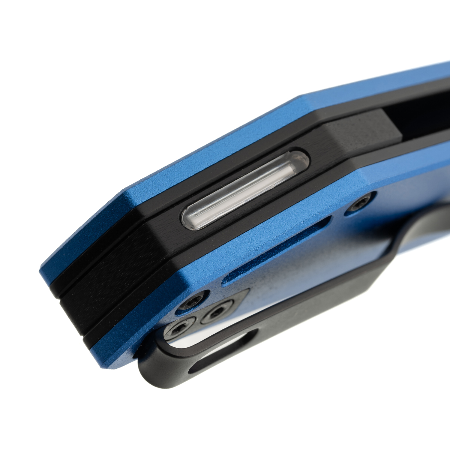 Glow Rhino The Szilard Folding Knife Magnacut Tanto Anodized Aluminum Handles with Large Blue Tritium SZILARD-B-AL-Z-MGNCT-XB View 7