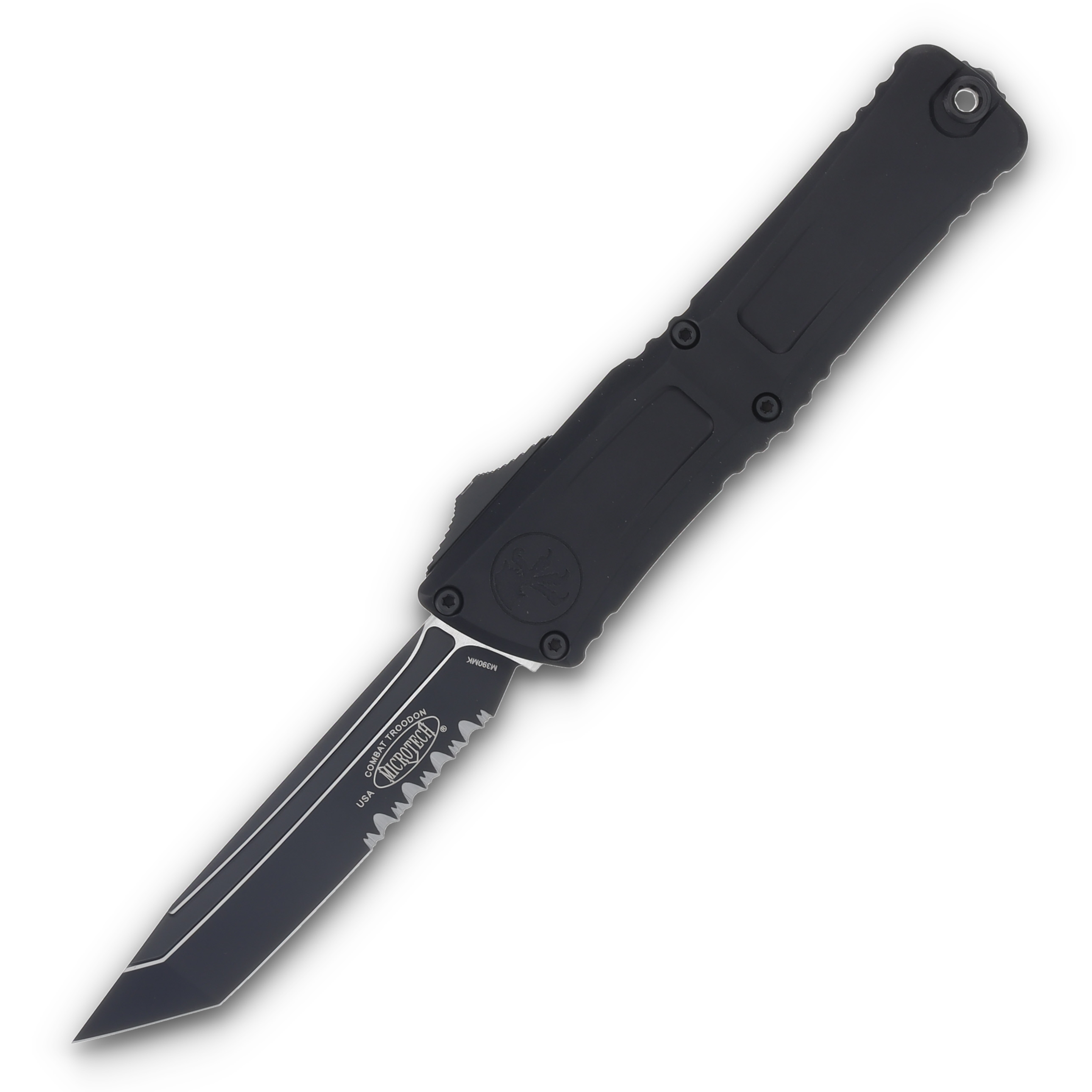 Microtech Combat Troodon Gen III Black OTF Tanto Part Serrated AUMT11442T View 1