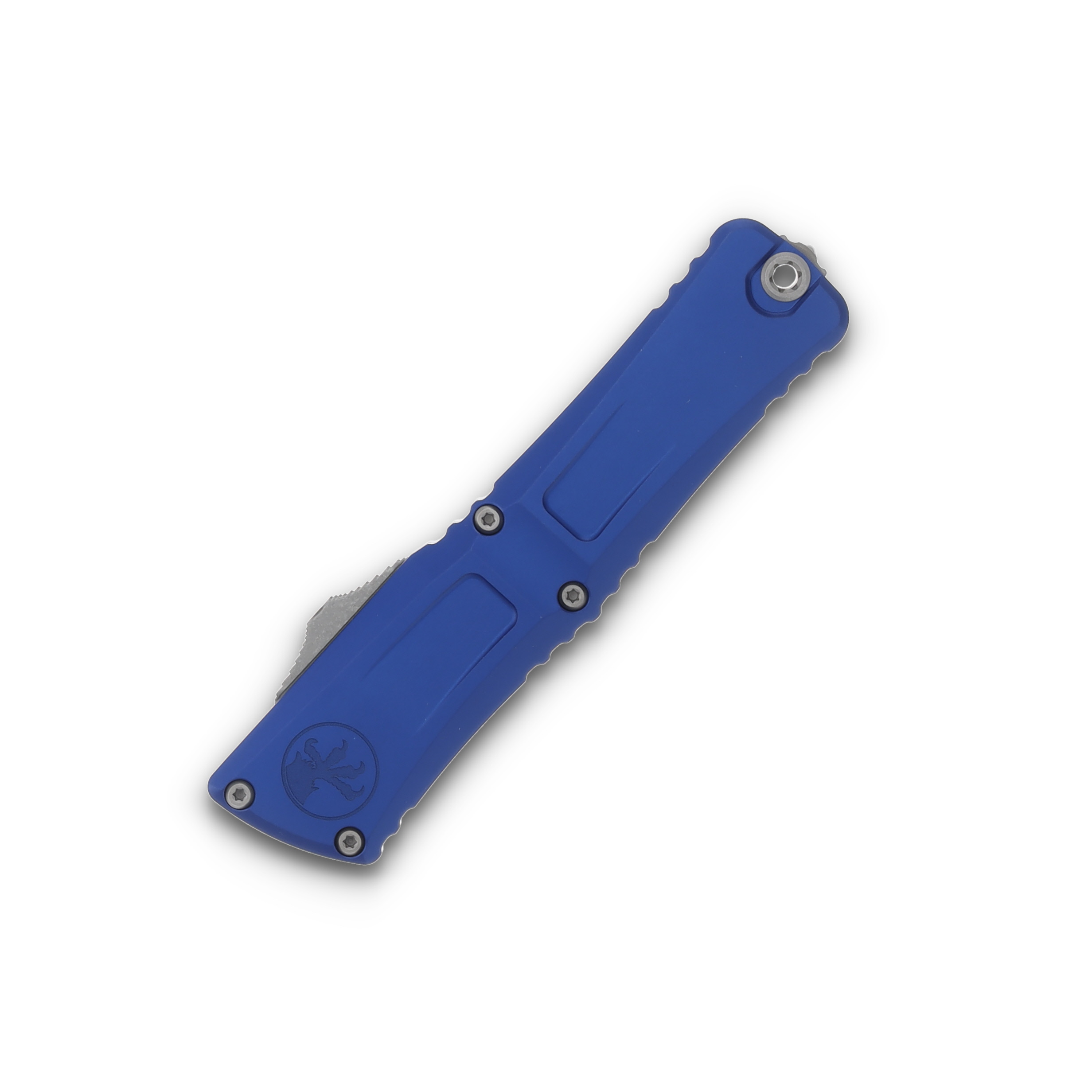 Microtech Combat Troodon Gen III Navy Blue OTF SE Apocalyptic Drop Point AUMT114310APNA View 3