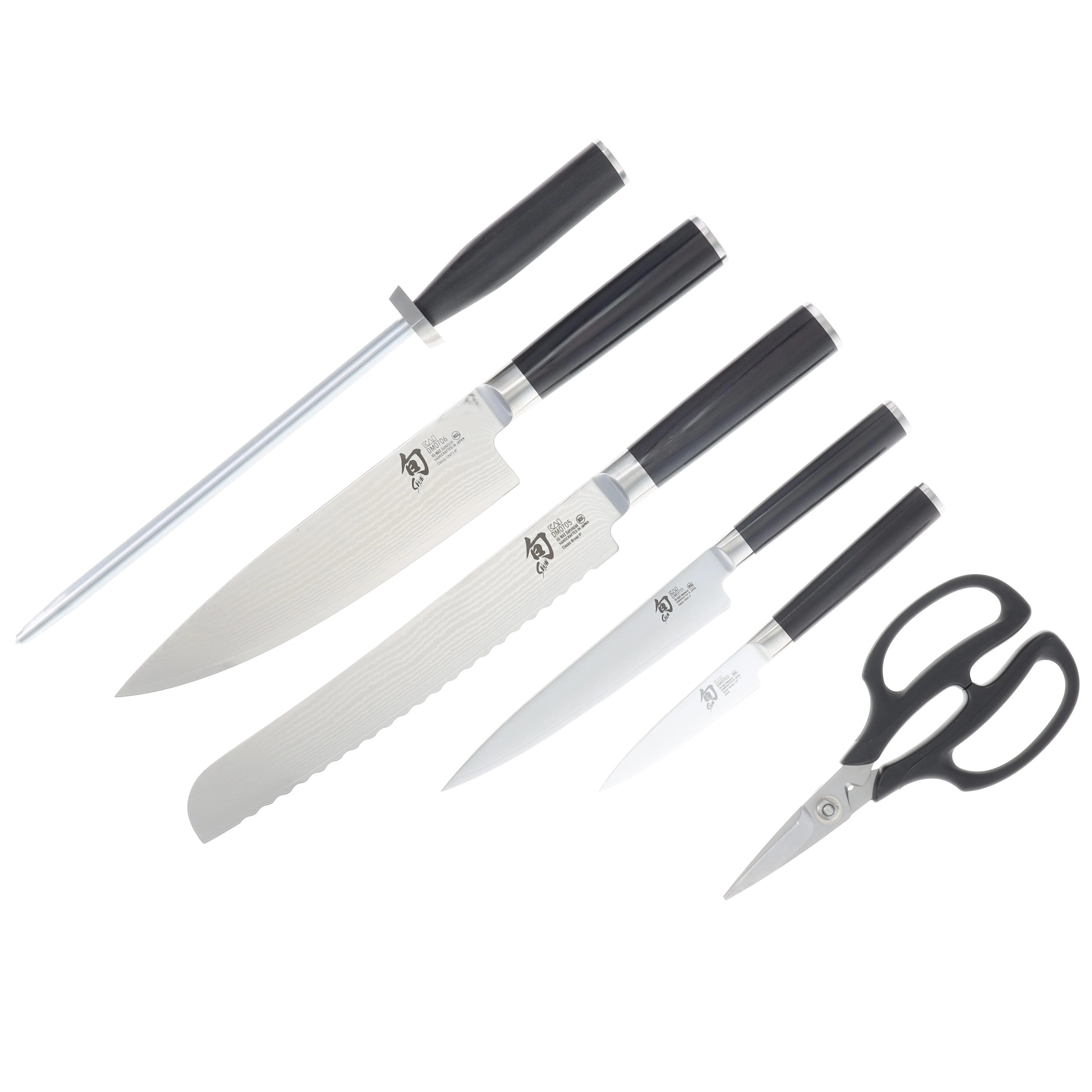 Shun Classic Essential Block 7 Piece Kitchen Knives Set Pakkawood SDM2003B View 2