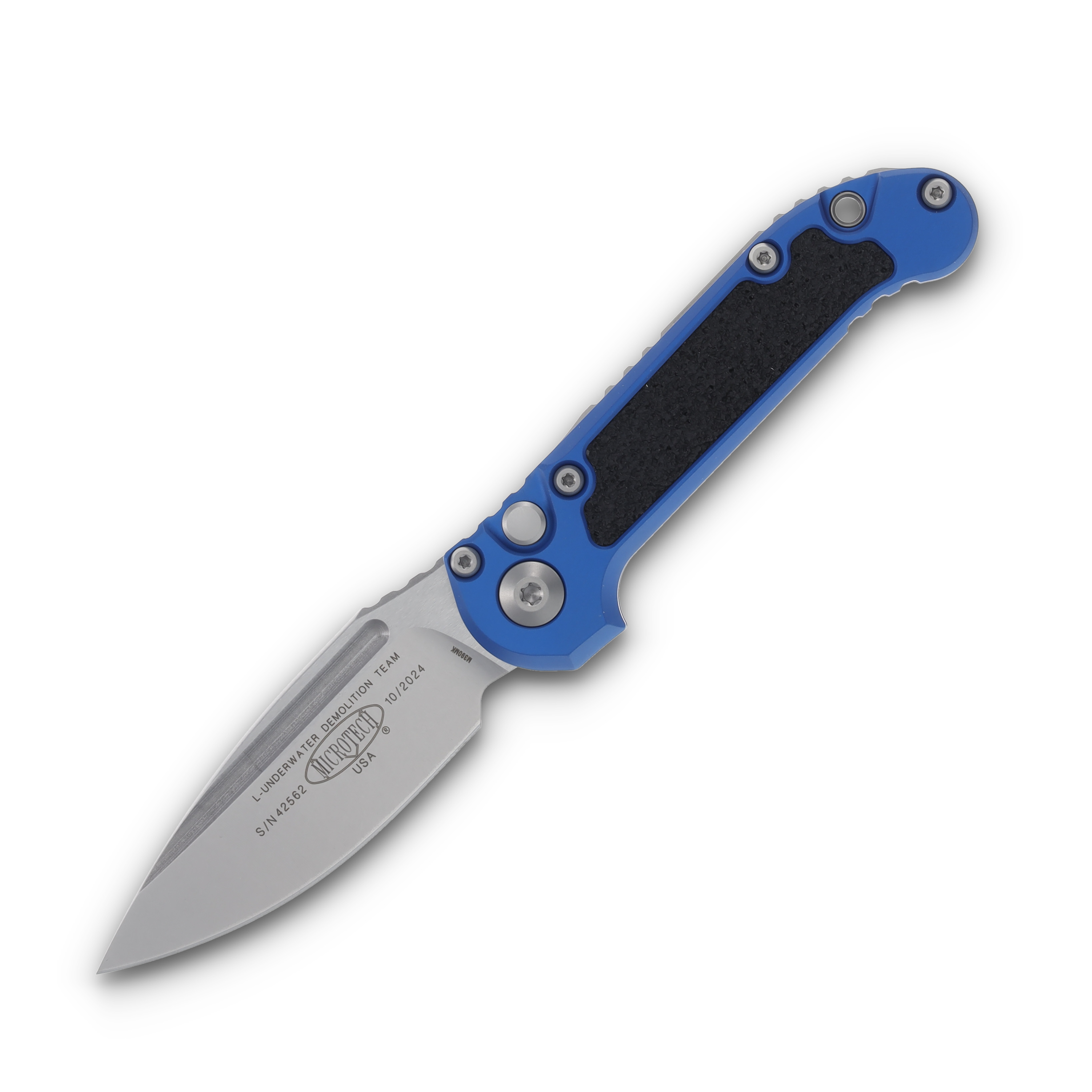 Microtech LUDT SE Gen III Blue G-10 3.42" Stonewash Plain Drop Pt AUMT113510BL View 1