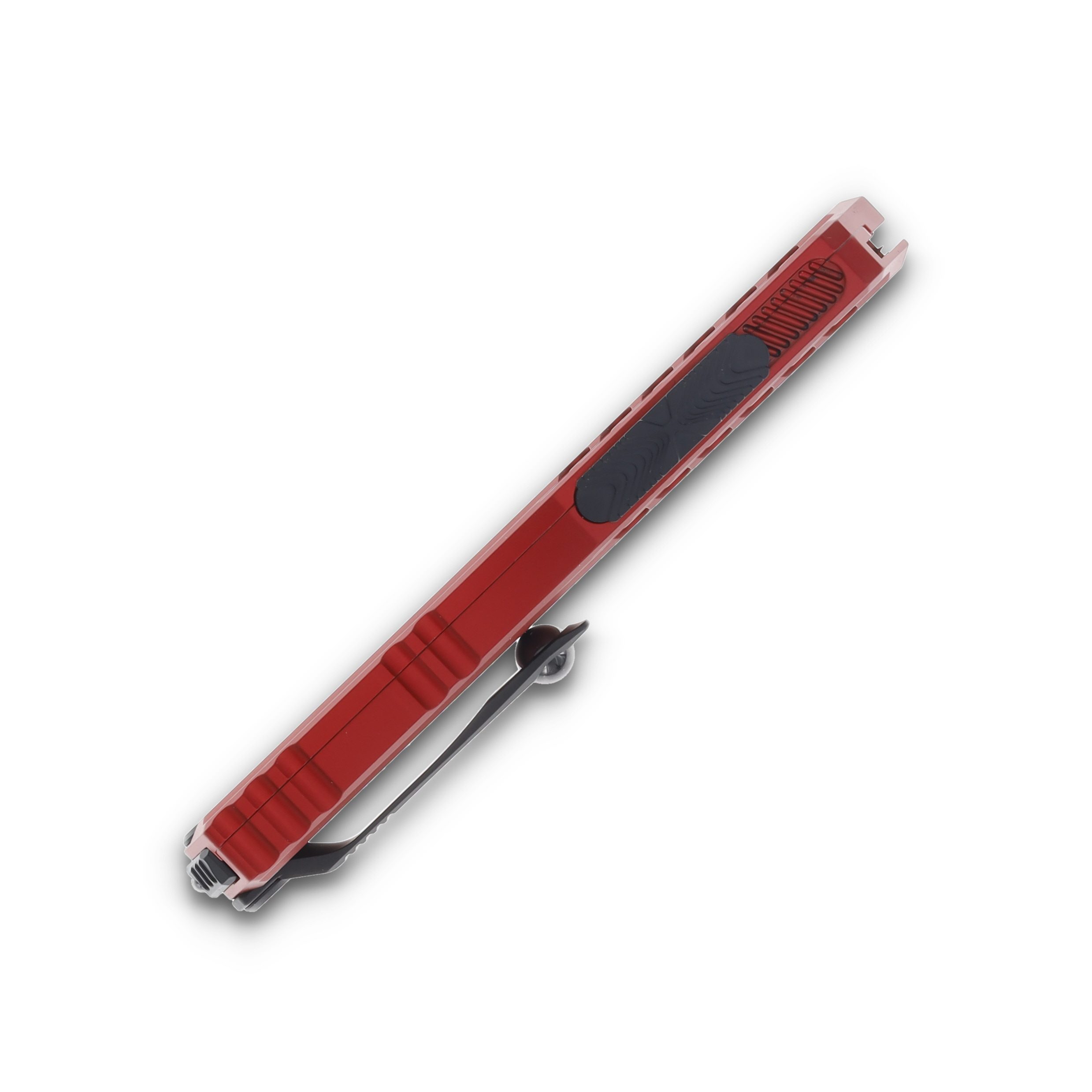 Microtech Cypher II O-T-F Automatic Red Aluminum 3.55" Apocalyptic Dagger AUMT12421RD View 6