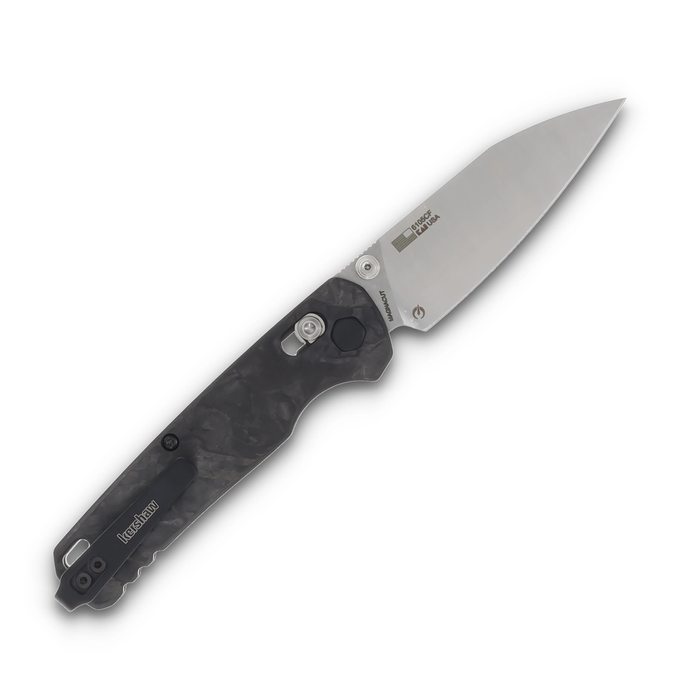Kershaw Bel Air Folding Knife Marbled 3.1in Plain Satin Reverse Tanto KS6105CF View 2