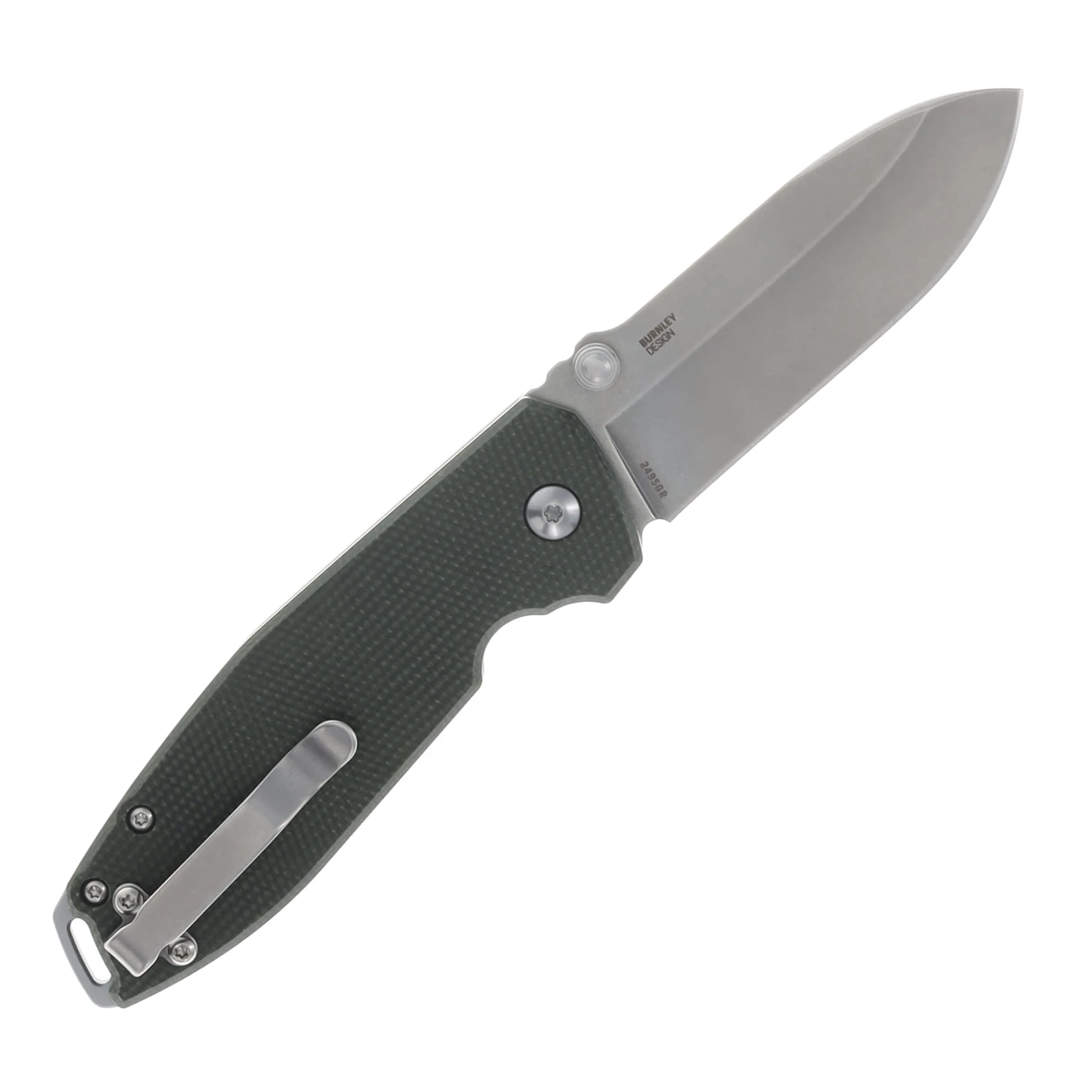 CRKT Squid XM Folding Knife 2.95in Plain Edge Green Burlap Micarta CR2495GR View 2
