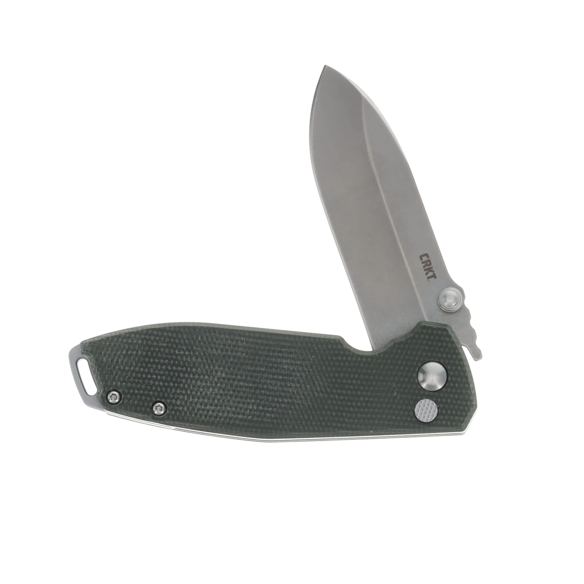 CRKT Squid XM Folding Knife 2.95in Plain Edge Green Burlap Micarta CR2495GR View 3