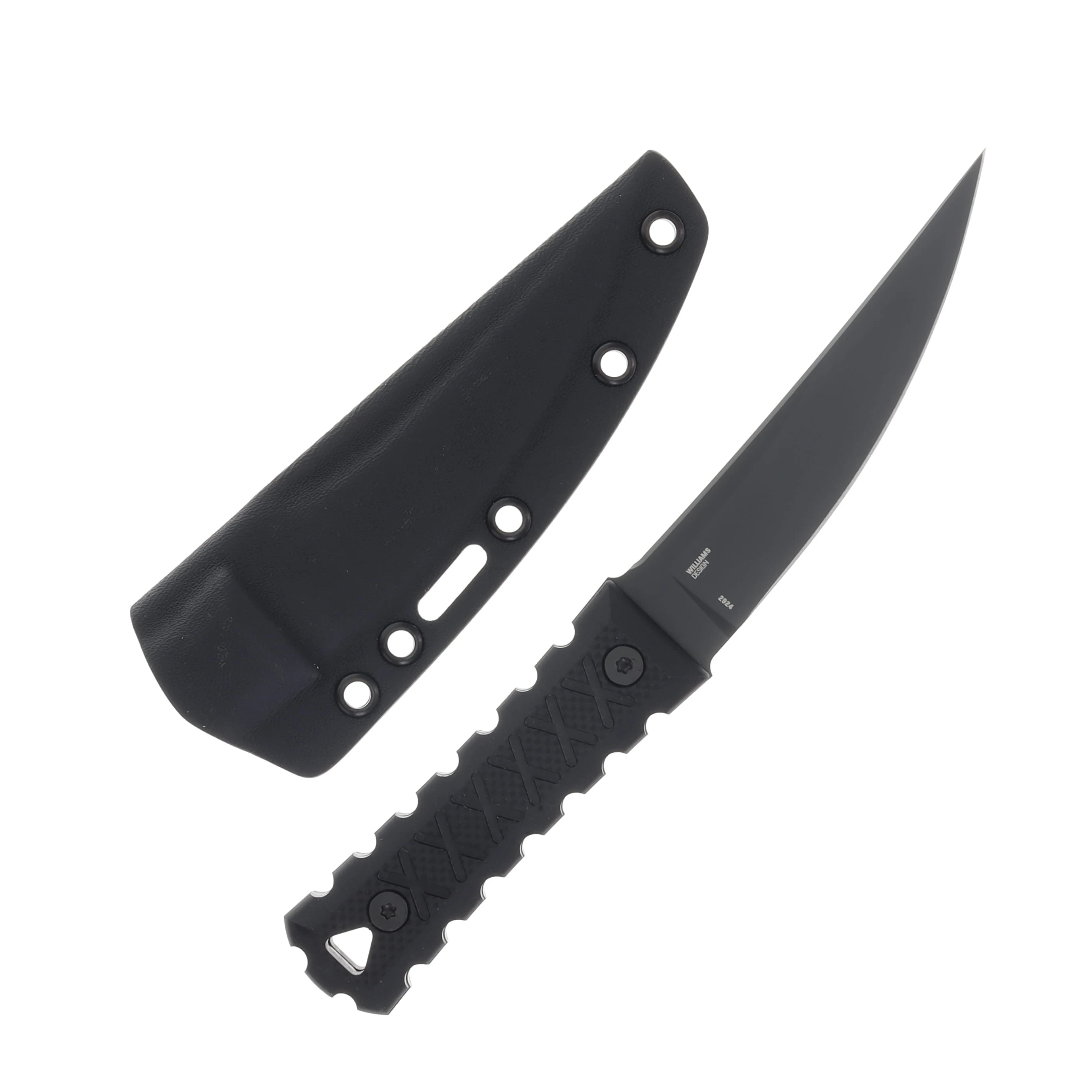 CRKT HZ4 Fixed Blade Knife 4.76 Inch Plain Black TiNi Modified Tanto CR2924 View 2
