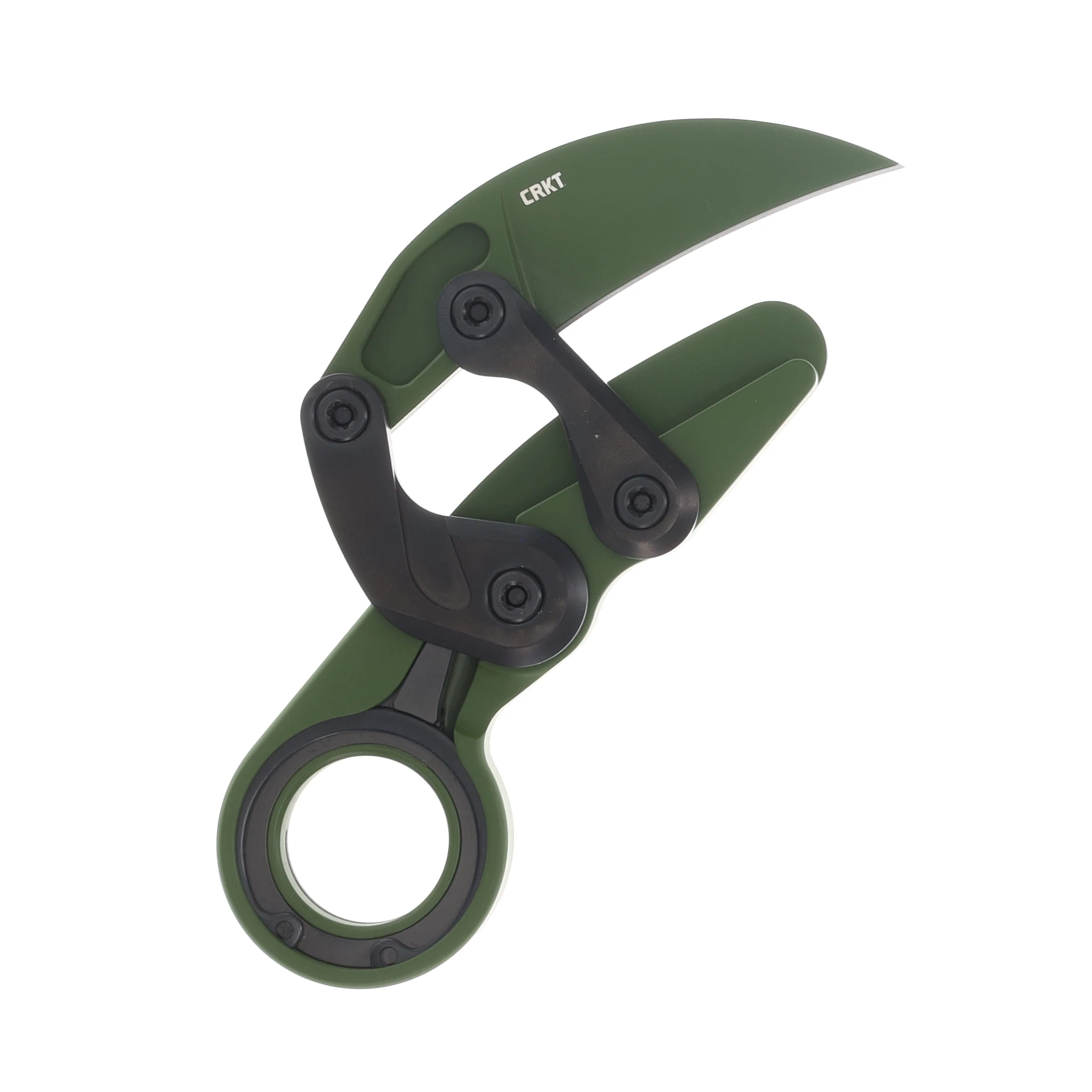 CRKT Provoke Multicam Bright Green Folding Karambit Knife 2.41in Green Hawkbill CR4040BG View 3
