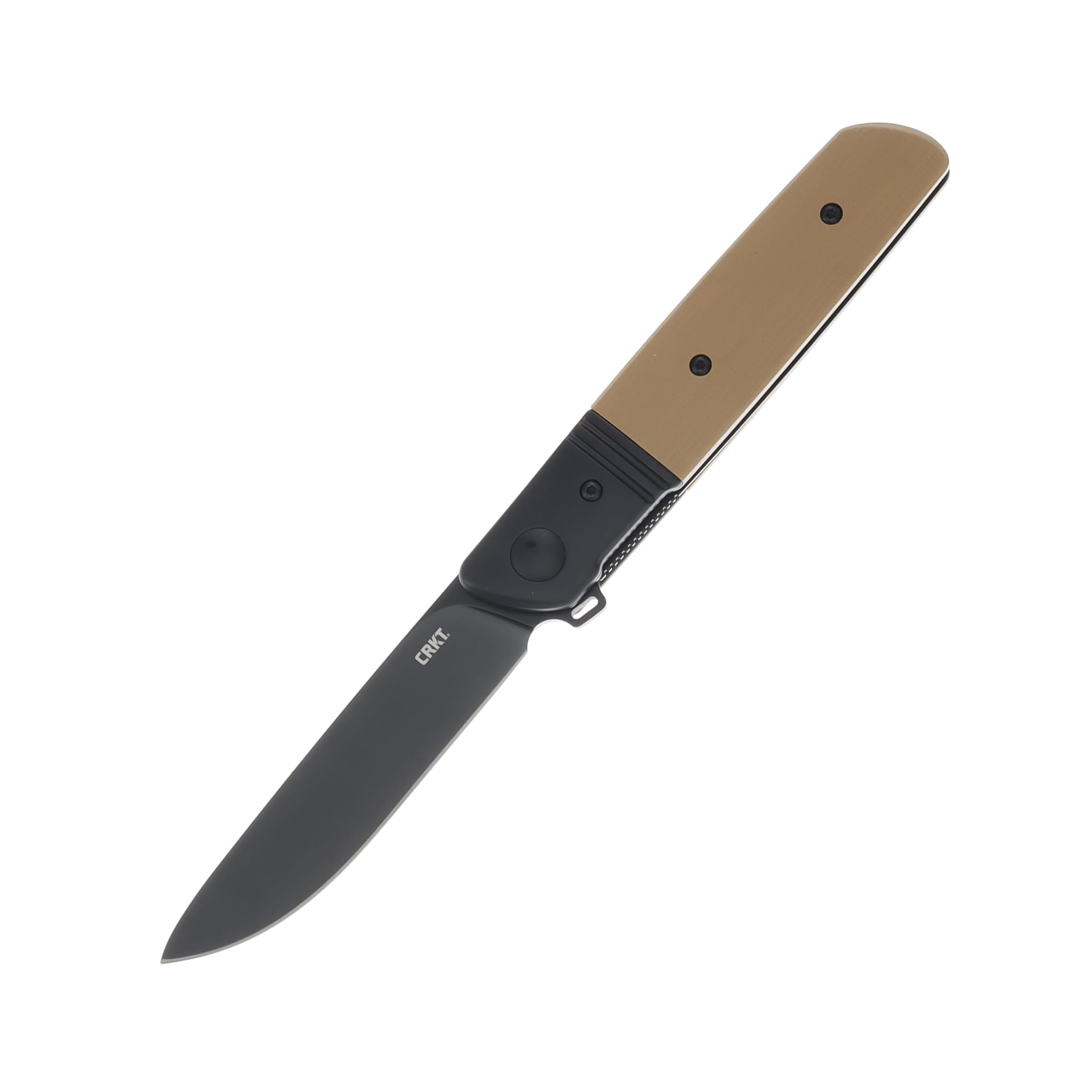 CRKT Bamboozled Brown 3.34in Plain Black Oxide Straight Back CR5720B View 1