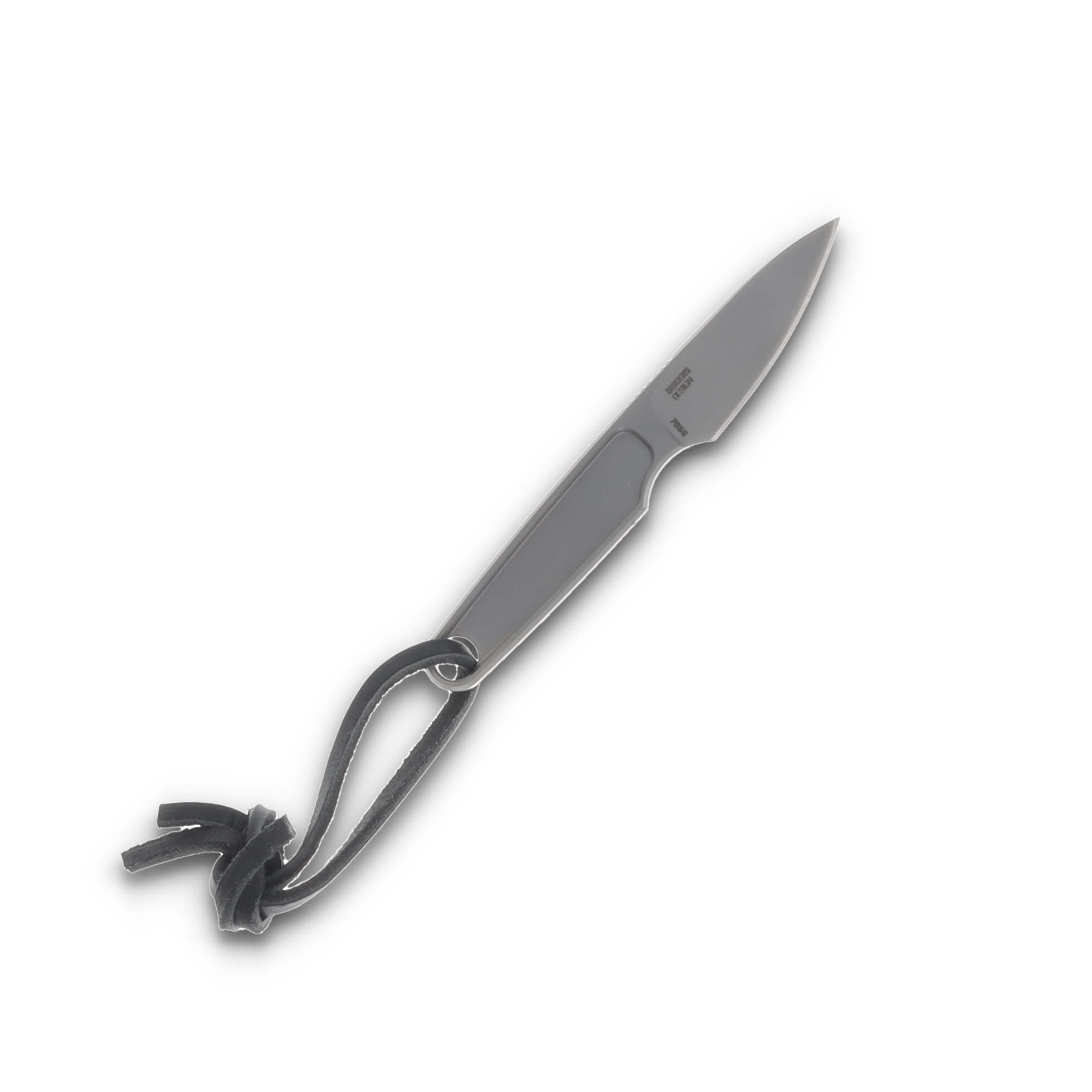 CRKT HangTi Fixed Blade Knife Gray 1.68in Plain Bead Blast Drop Point CR7066 View 4