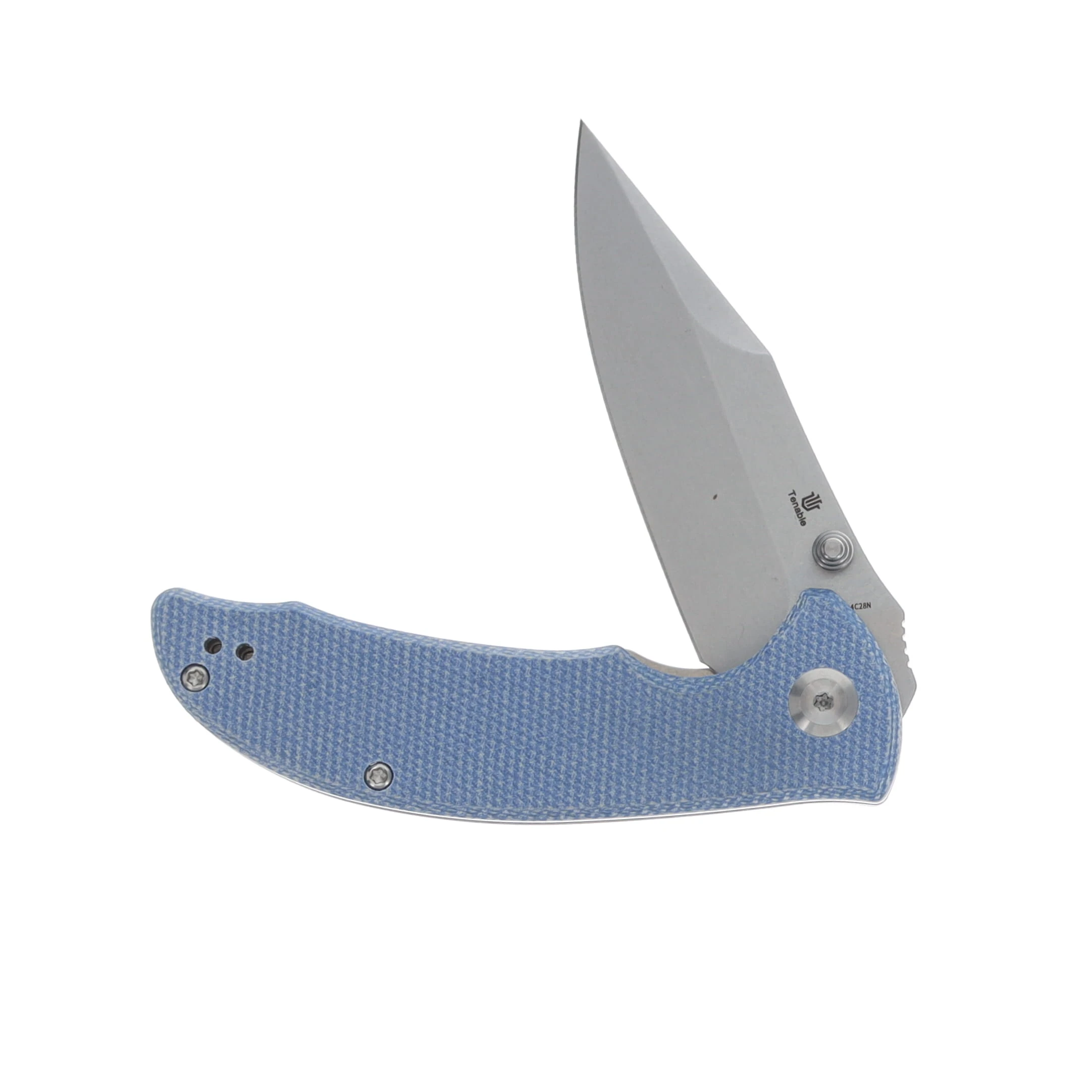 Tenable Knives REI Blue Micarta Handle Stonewashed 14C28N Blade T1061A1 View 3