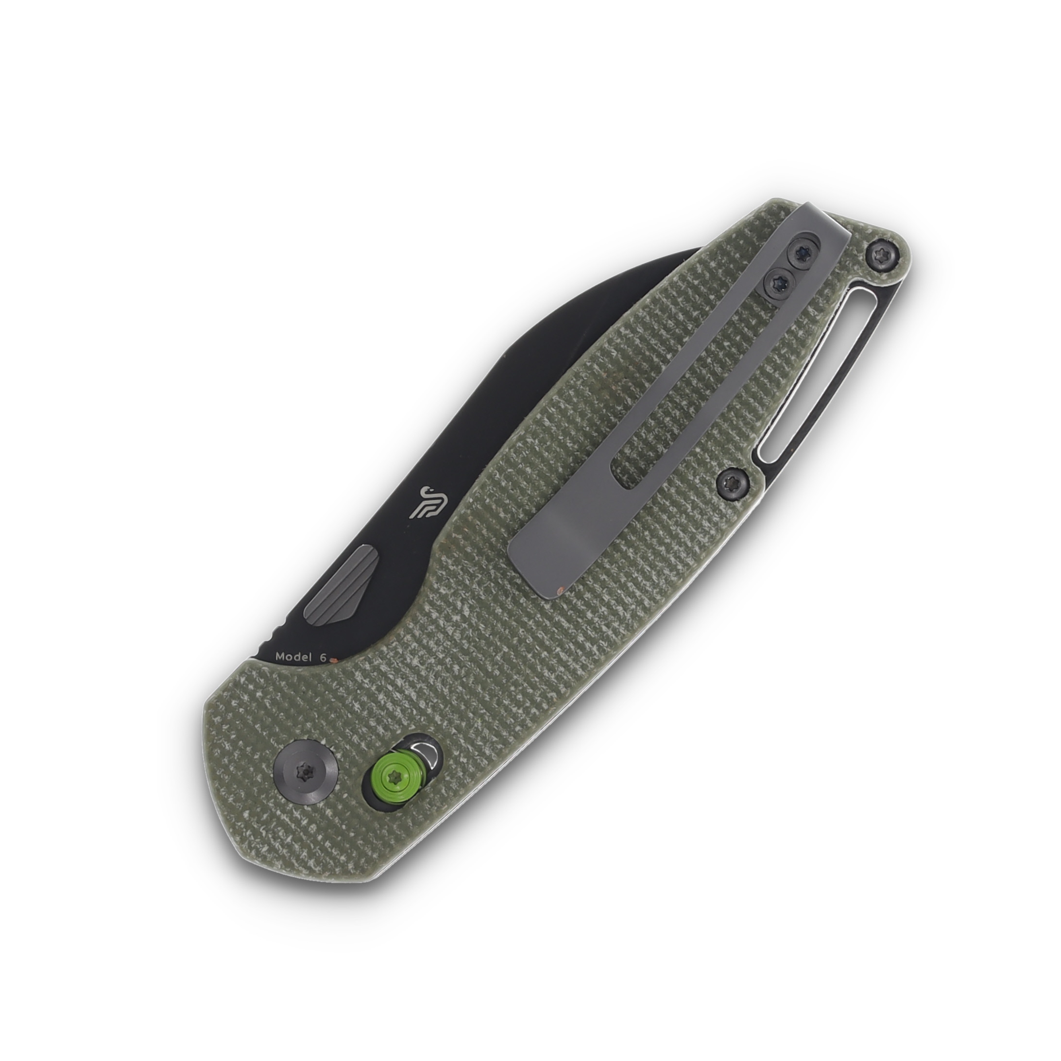 Tenable Knives Model 6 Green Micarta Handle Blackwash 14C28N Blade T1022V2 View 6