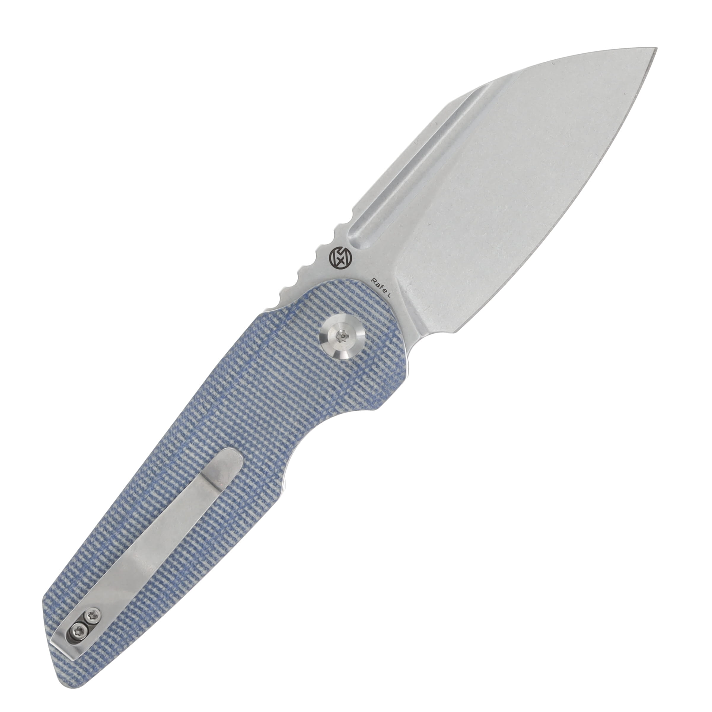Tenable Knives Rafe L Blue Micarta Handle Stonewashed 14C28N Blade T1048A3 View 2