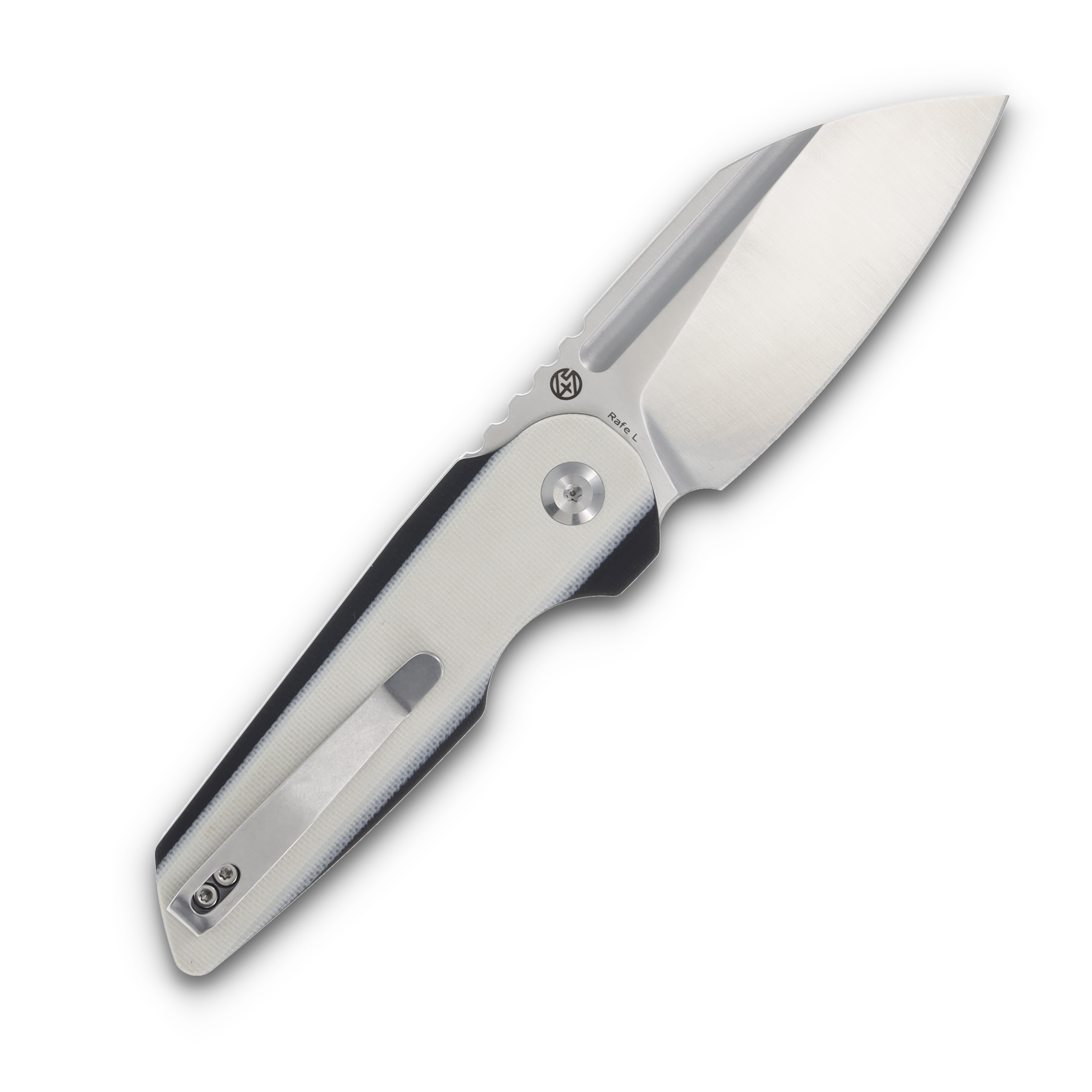 Tenable Knives Rafe L Ivory White & Black G-10 Handle Satin 14C28N Blade T1048A4 View 2