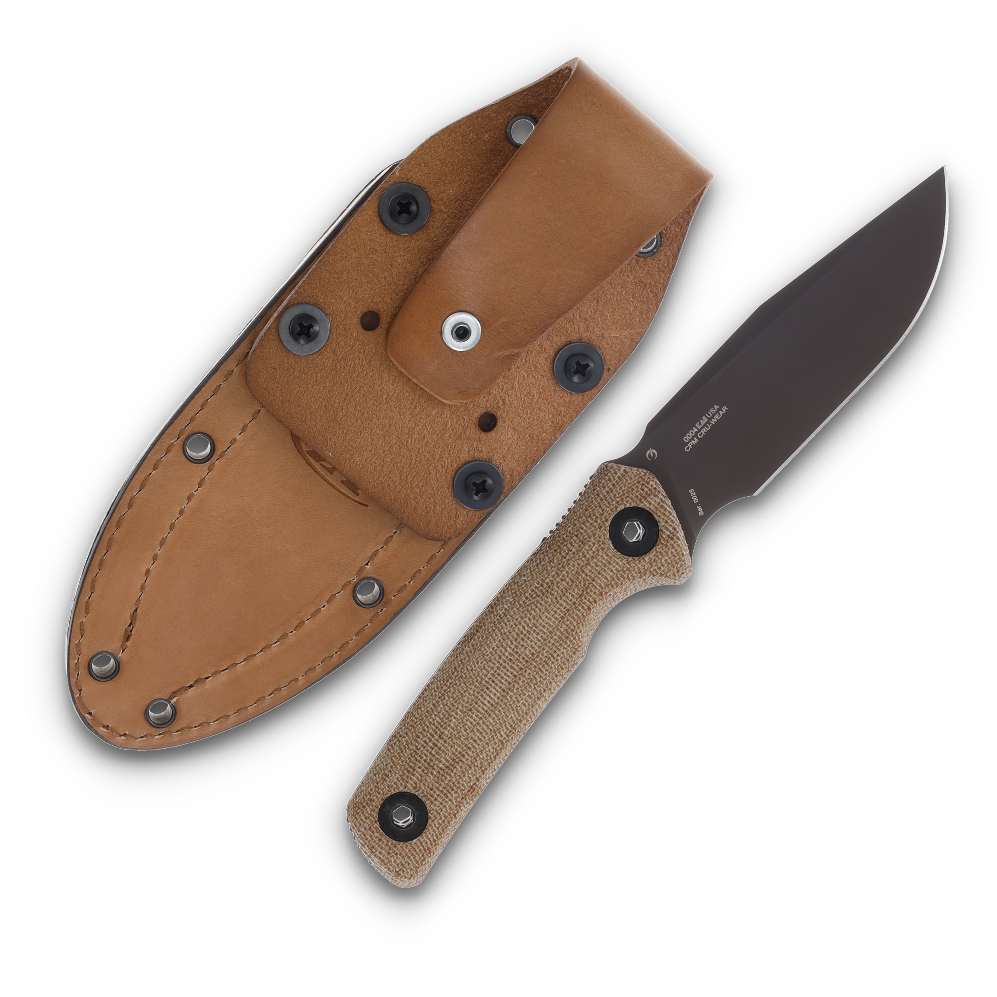 Zero Tolerance 0004 Fixed Blade Canvas Micarta 4.2in Dark Bronze Clip Point ZT0004 View 2