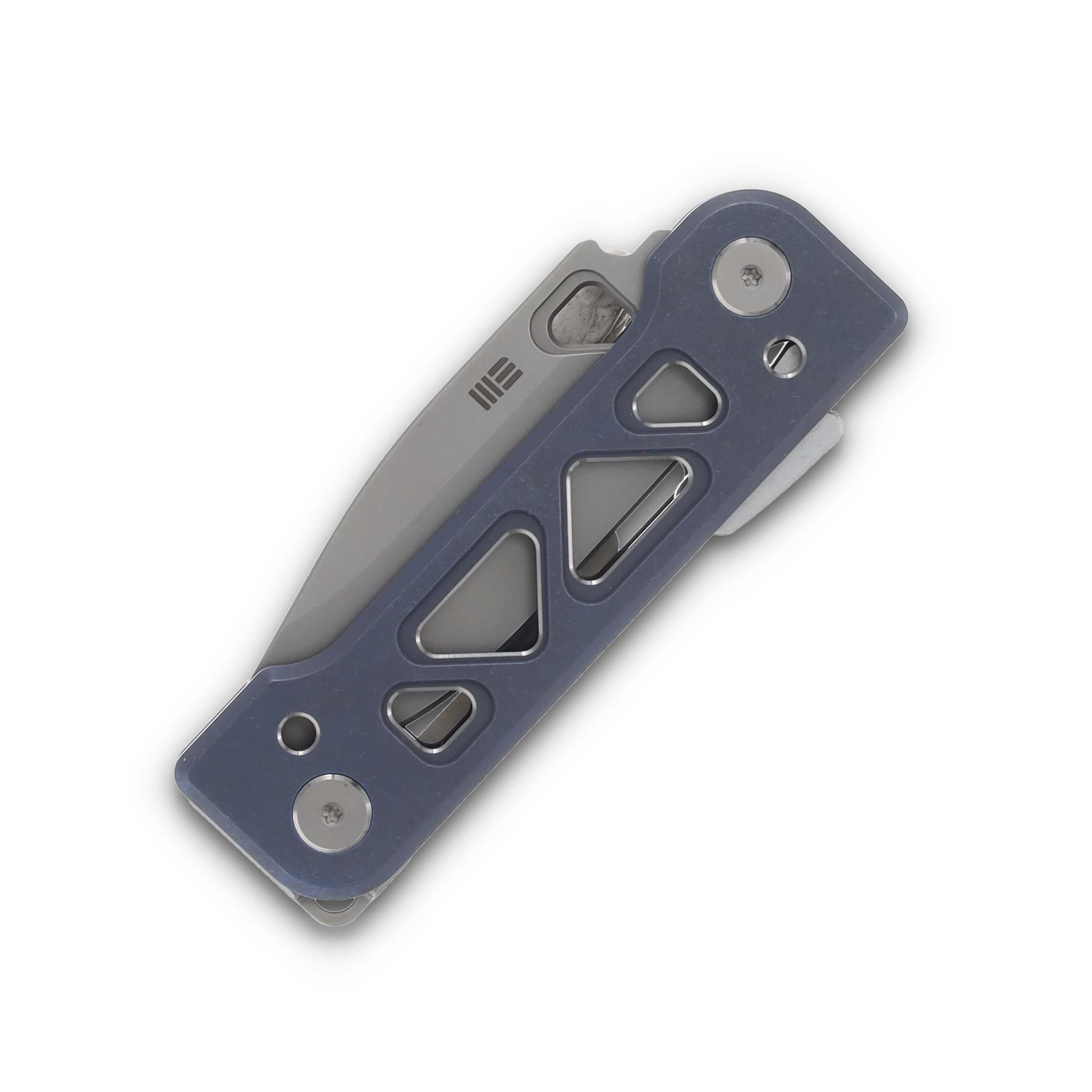 WE Knife Co Tyro Superlock Blue Titanium 2.91in Stonewashed Drop Point Blade WE24001-4 View 5
