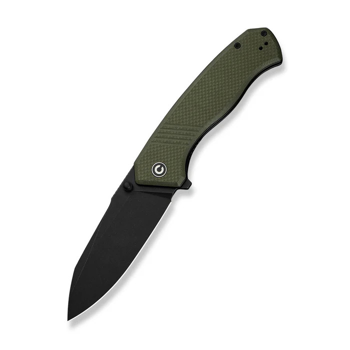 CIVIVI Placoid OD Green Coarse G10 3.67in Black Stonewashed Clip Point Blade C23079-3 View 1
