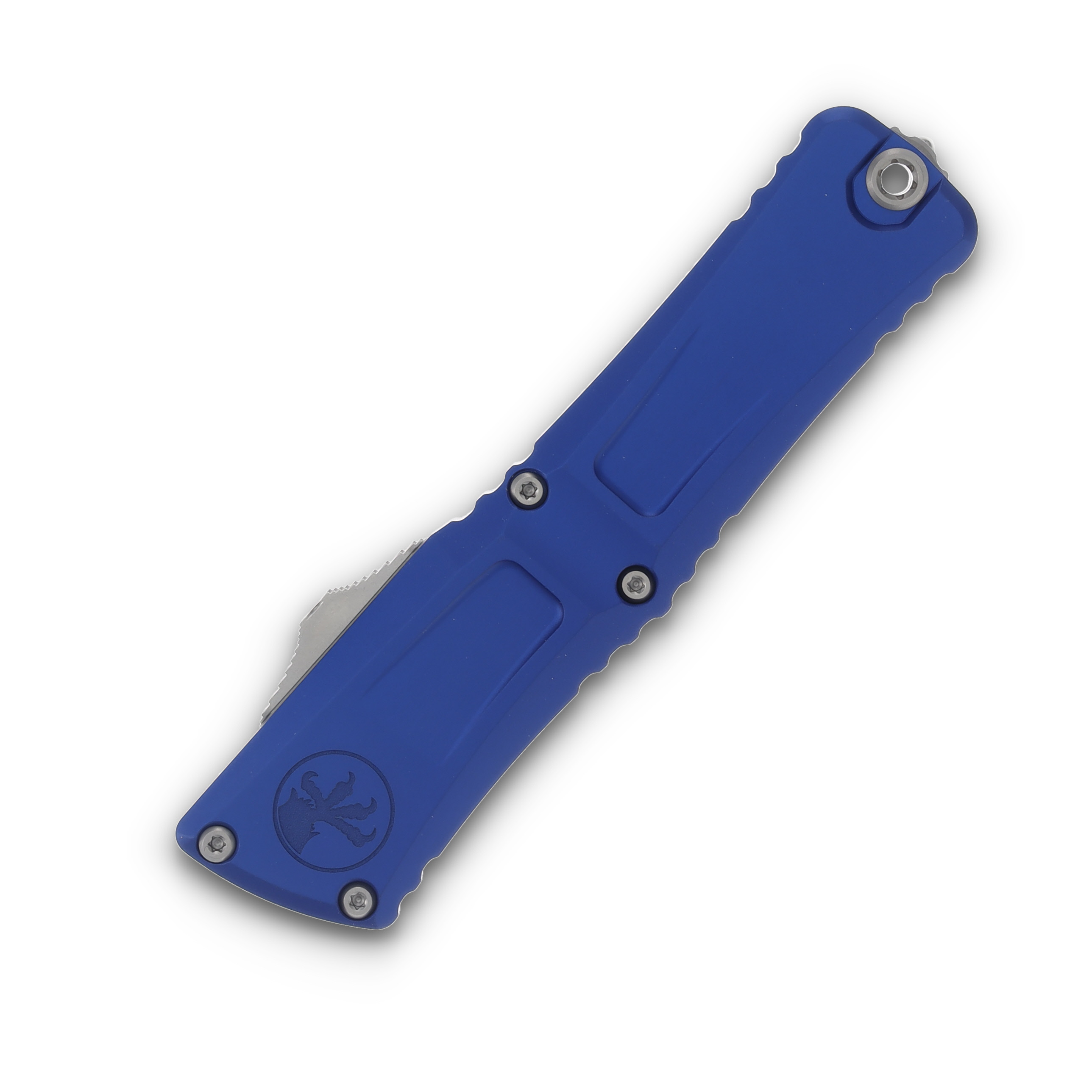 Microtech Combat Troodon D/E Gen III Navy Blue Stonewash Full Serrated AUMT114212NA View 3