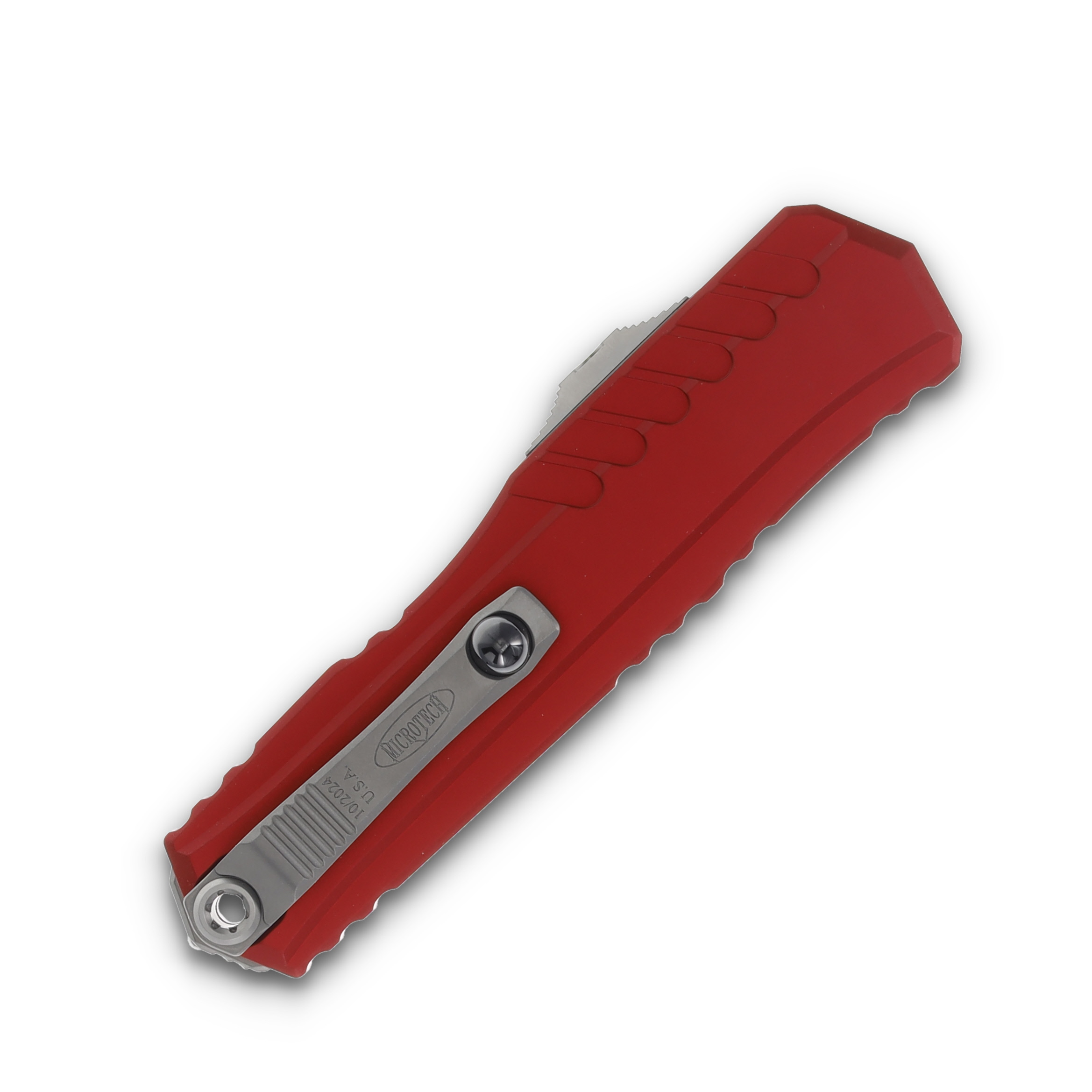 Microtech Cypher II D/E Red Stonewash Standard AUMT124210RD View 4